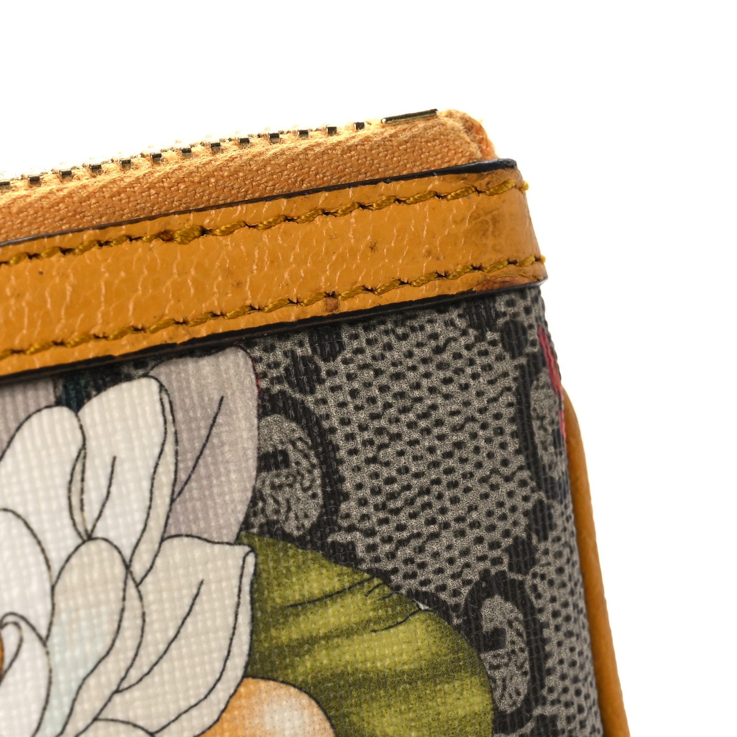 GG Supreme Monogram Flora Large Ophidia Pouch Clutch Beige Multicolor Crop