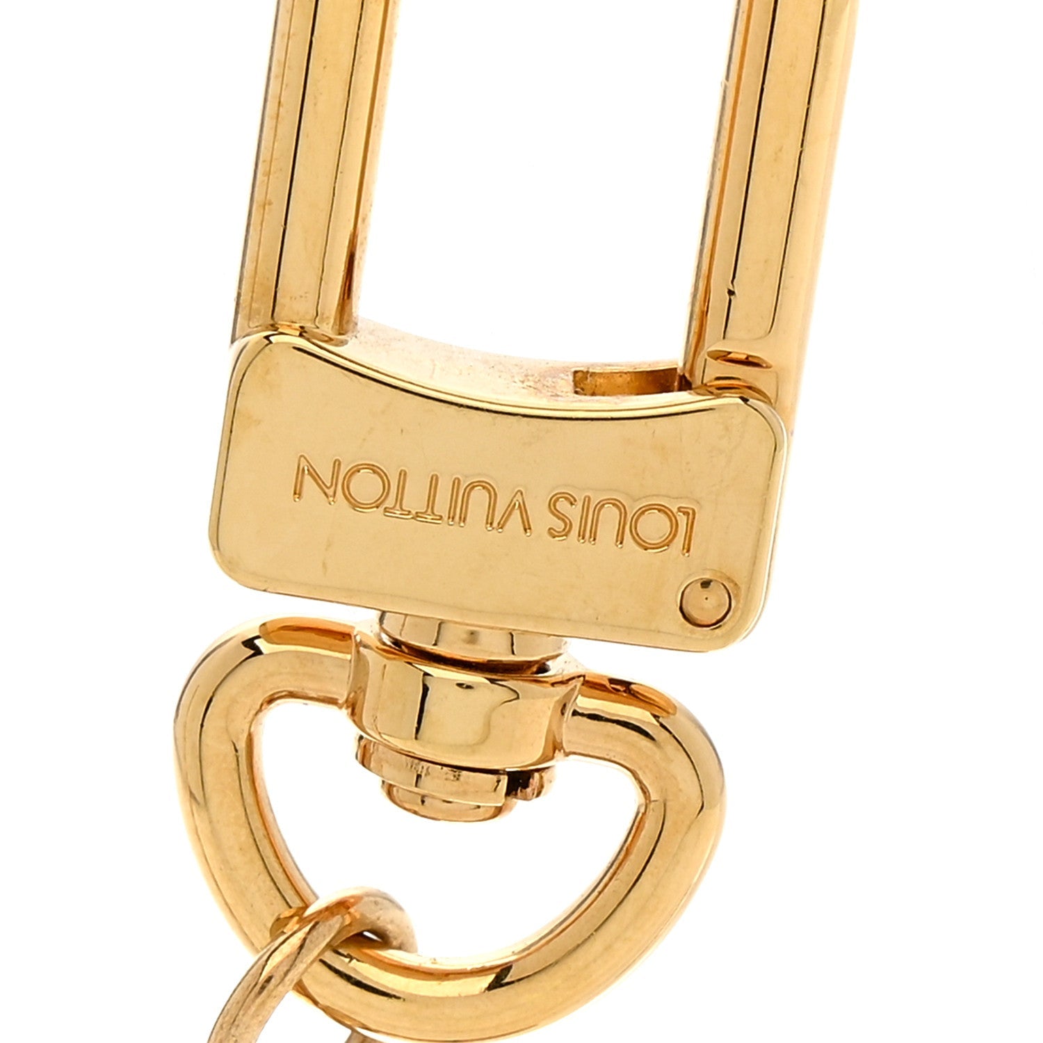 Brass Enamel Fleur De Monogram Bag Charm Chain Gold