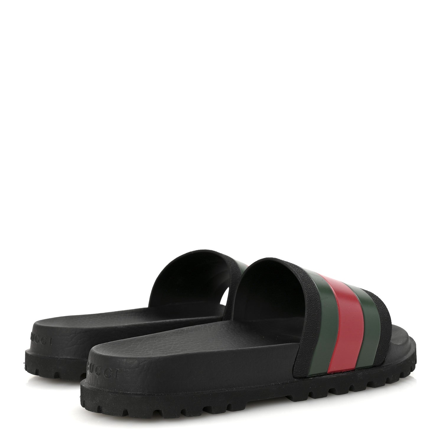 Rubber Web Mens Lug Sole Slide Sandals 7 Black Green Red