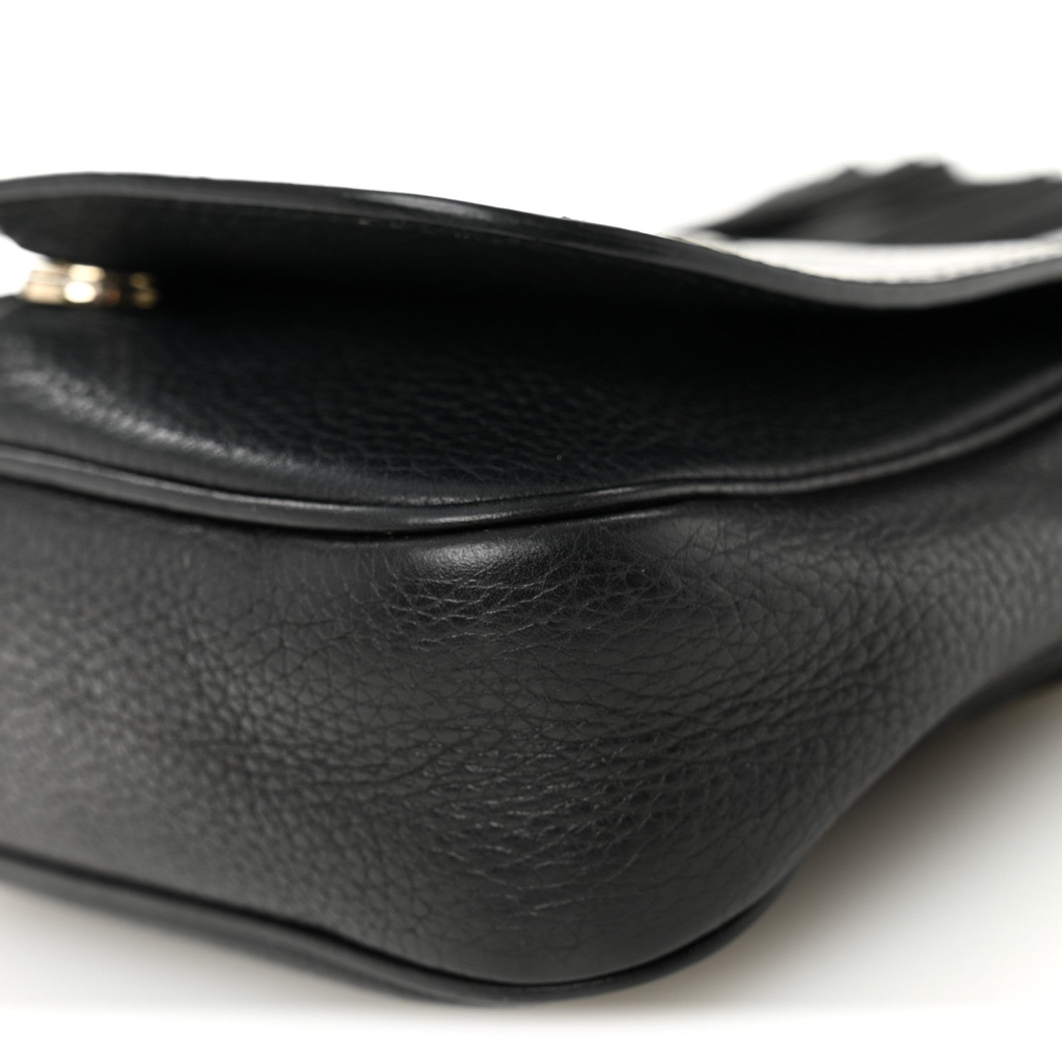 Pebbled Calfskin Small Soho Flap Crossbody Black