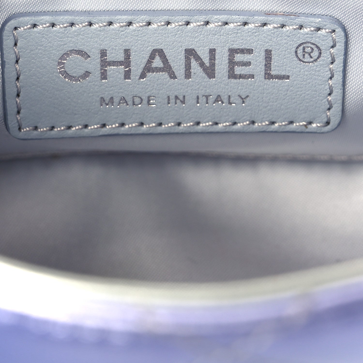 Gradient Metallic Calfskin Quilted Clutch Silver Blue Yellow Purple