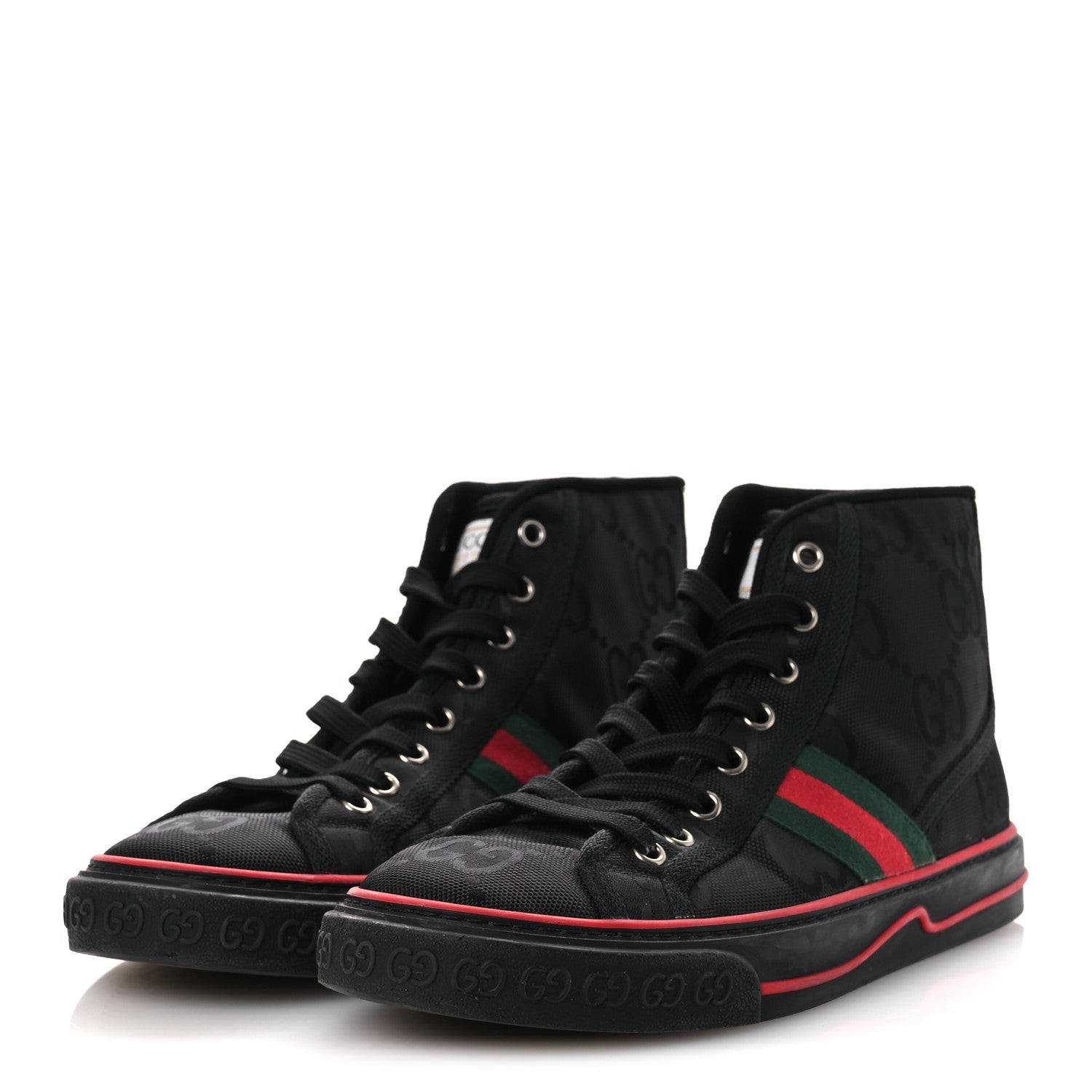 Econyl Nylon Web Monogram Off The Grid Womens 1977 Tennis High Top Sneakers 39 Black