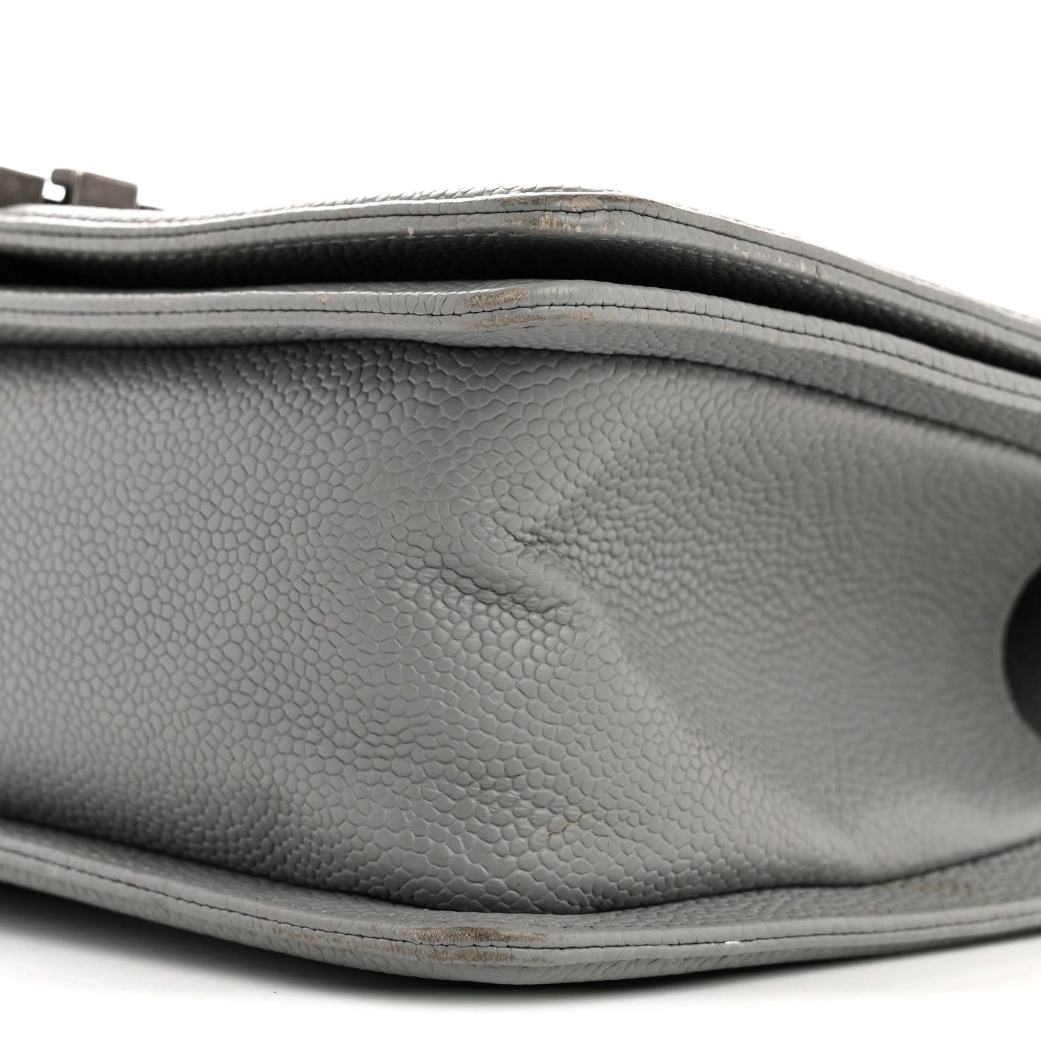 Caviar Chevron Quilted Medium Boy Flap Grey