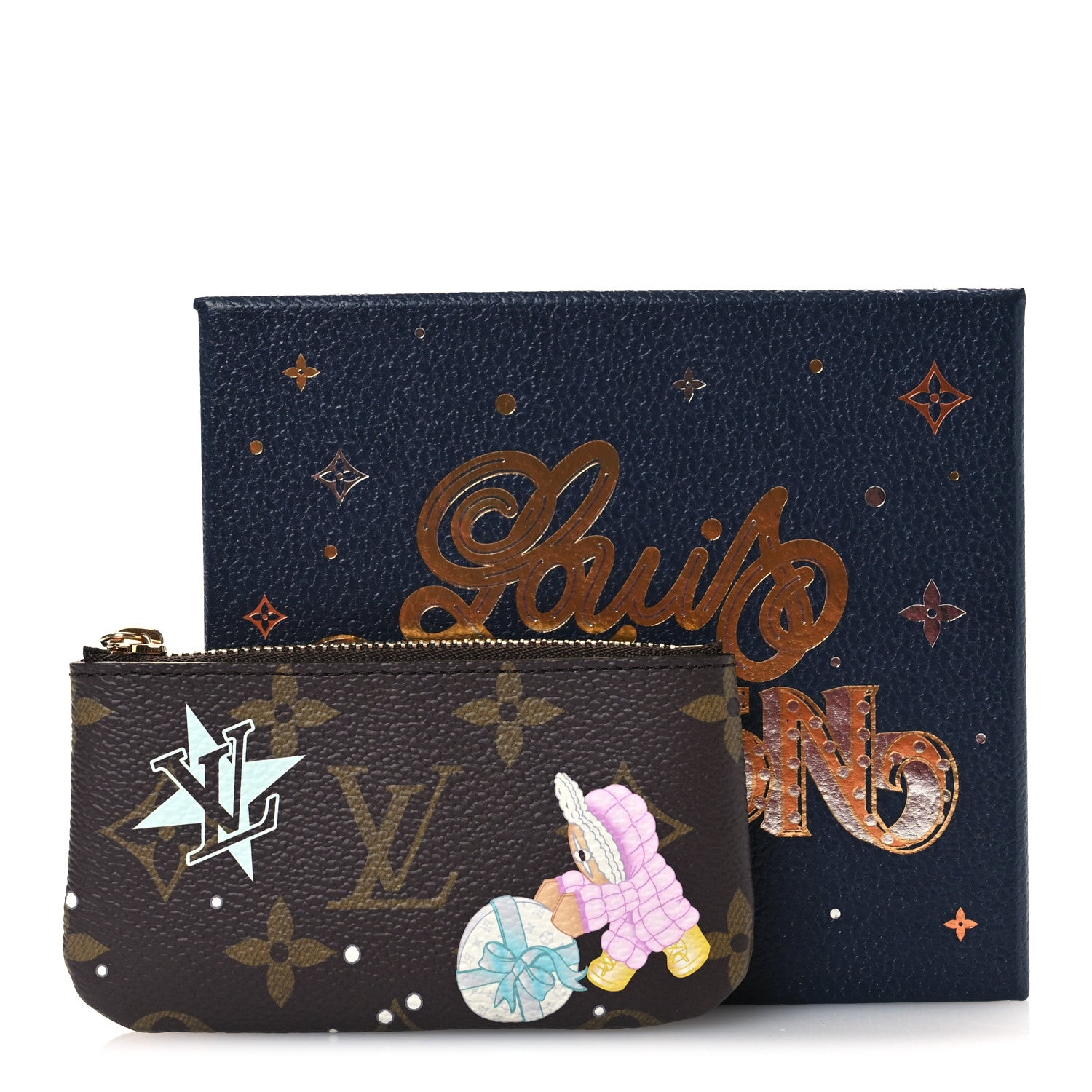 Monogram 2025 Christmas Animation Key Pouch Azur Frost