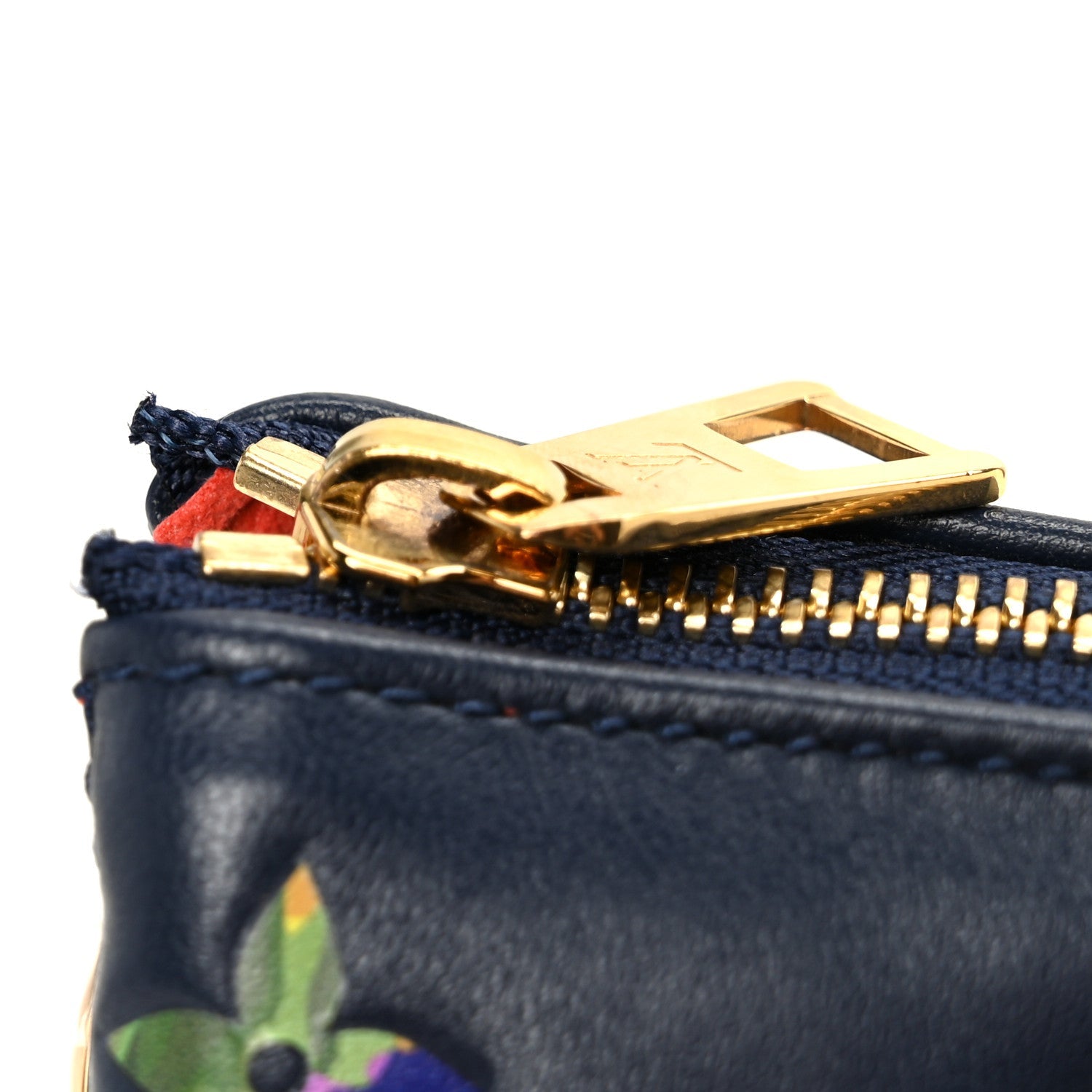 Lambskin Embossed Monogram LV Garden Coussin MM Navy Blue