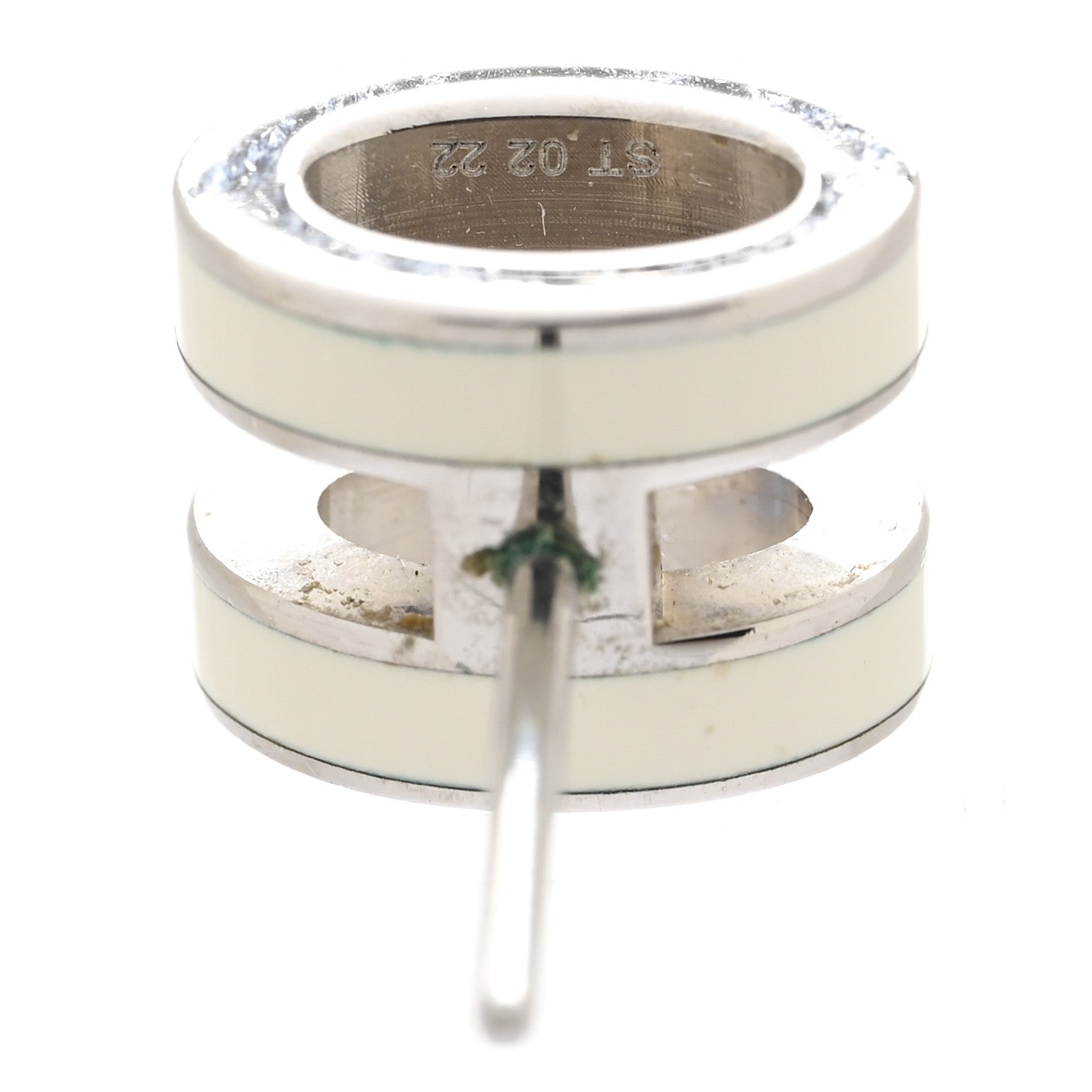 Palladium Lacquered Mini Pop H Earrings White
