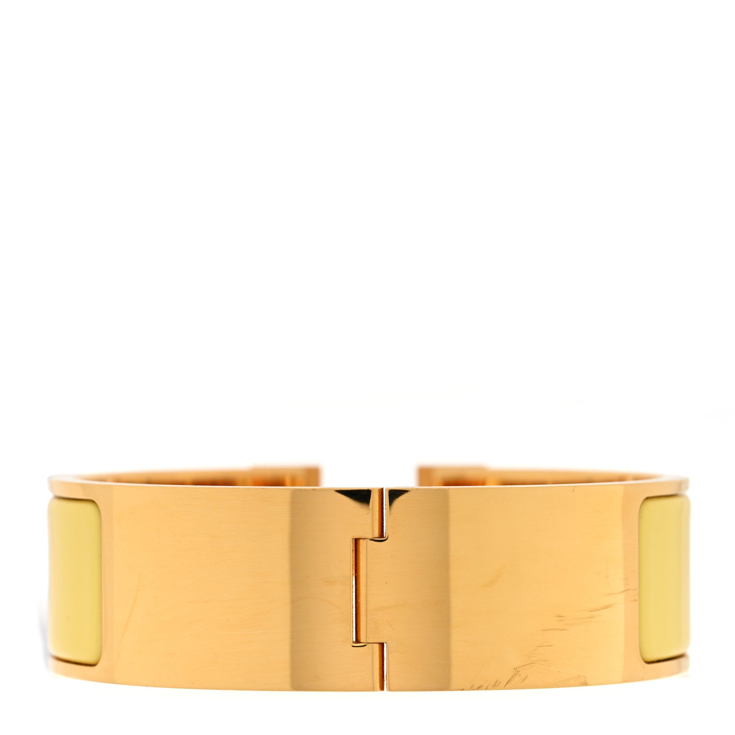 Enamel Wide Clic Clac H Bracelet PM Jaune Citron