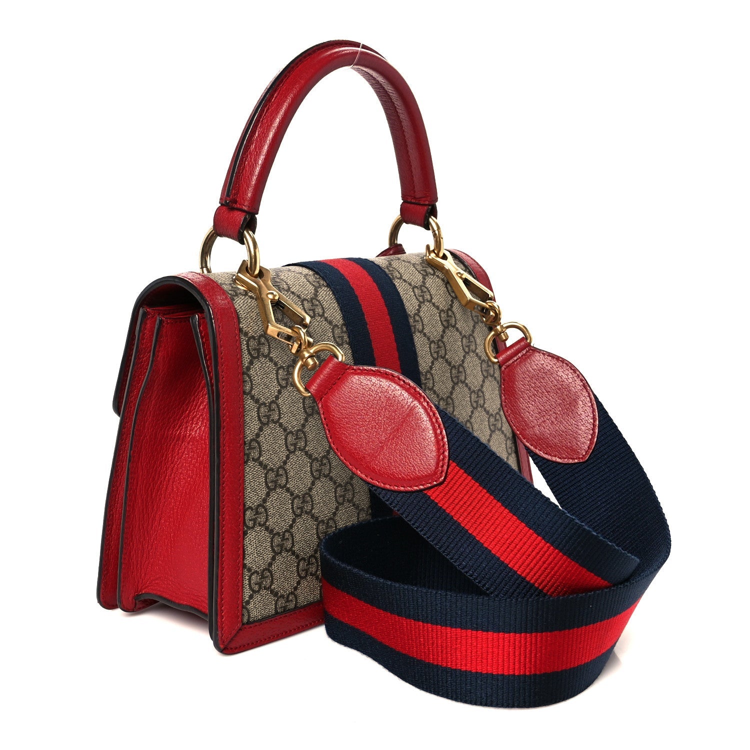 GG Supreme Monogram Small Queen Margaret Top Handle Bag Red