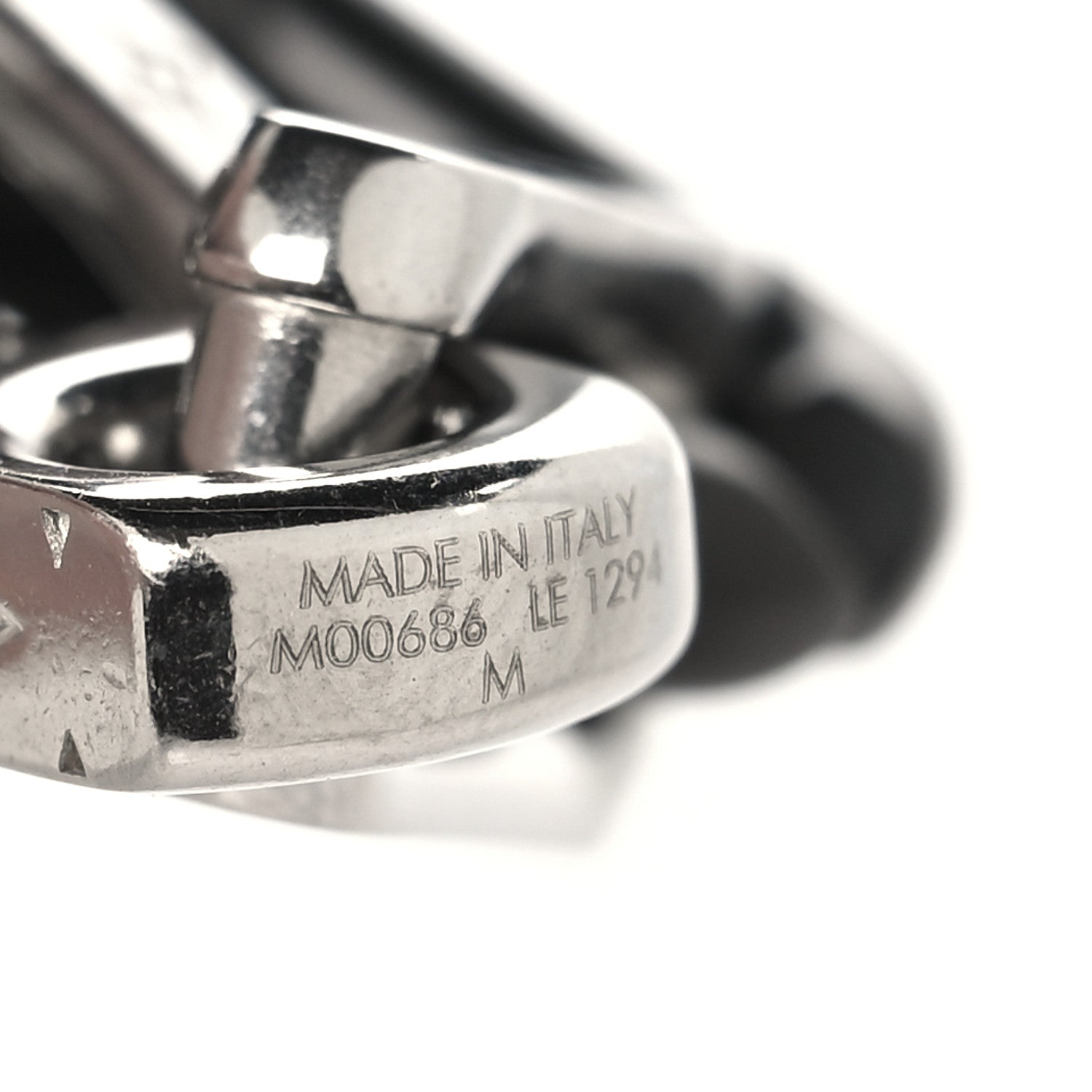 Metal Monogram Chain Bracelet Silver Black