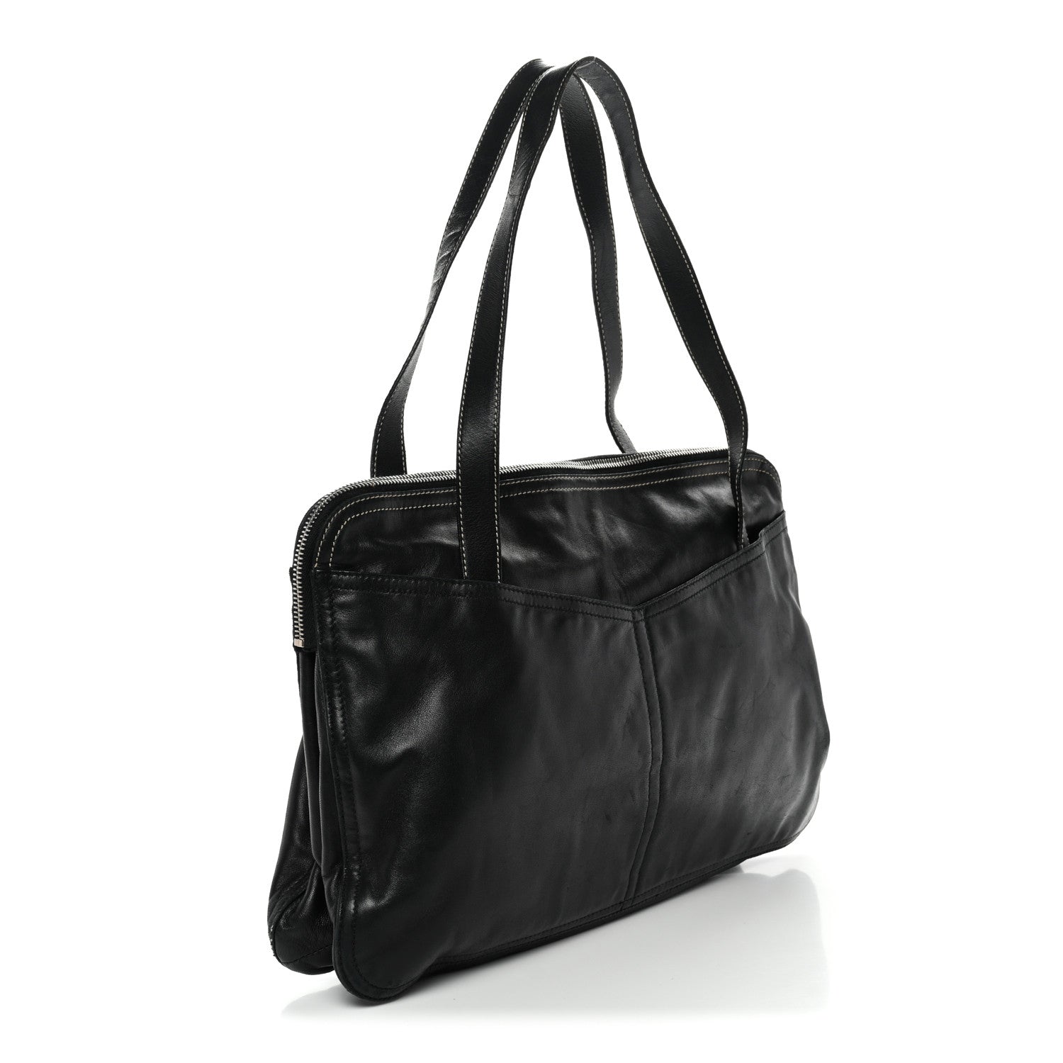 Nappa Pocket Satchel Black