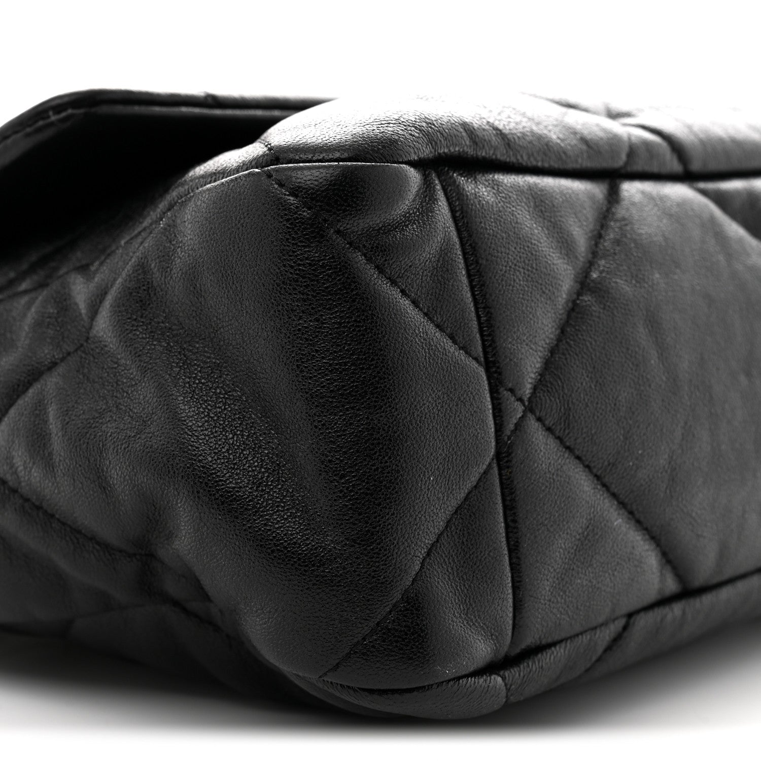 Goatskin Quilted Large Chanel 19 Flap Black