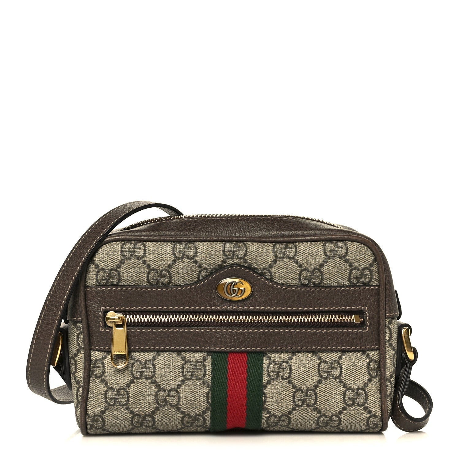 GG Supreme Monogram Web Mini Ophidia Shoulder Bag Brown