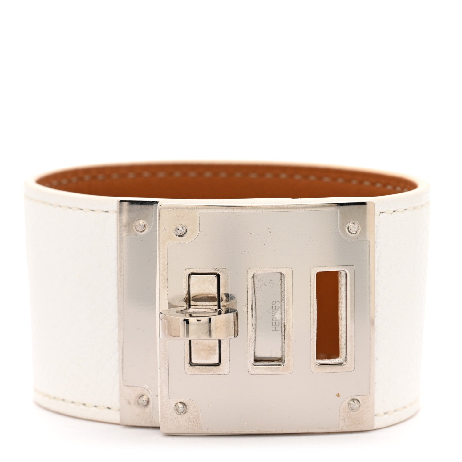 Epsom Kelly Dog Bracelet White