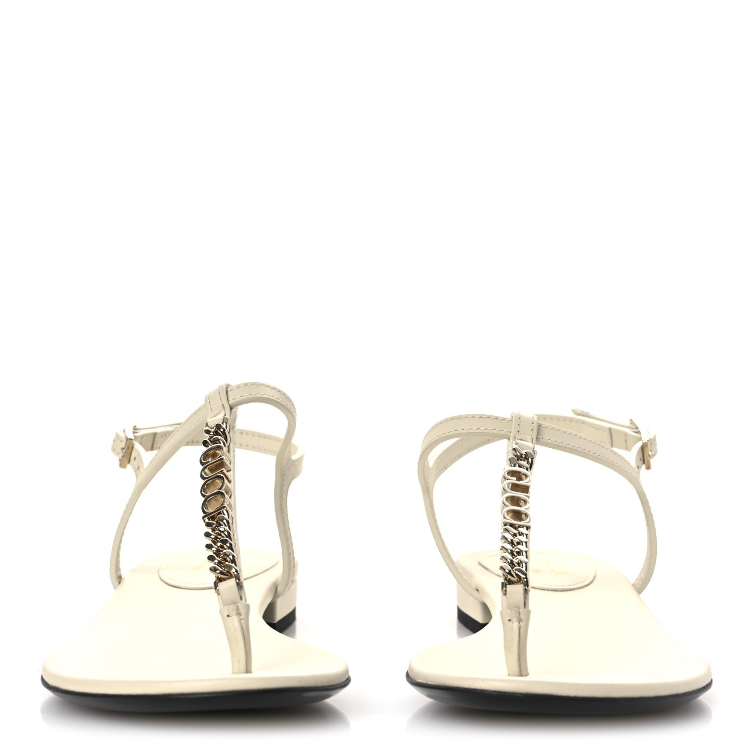 Sierra Calfskin Signoria Thong Sandals 37 New Ivoire