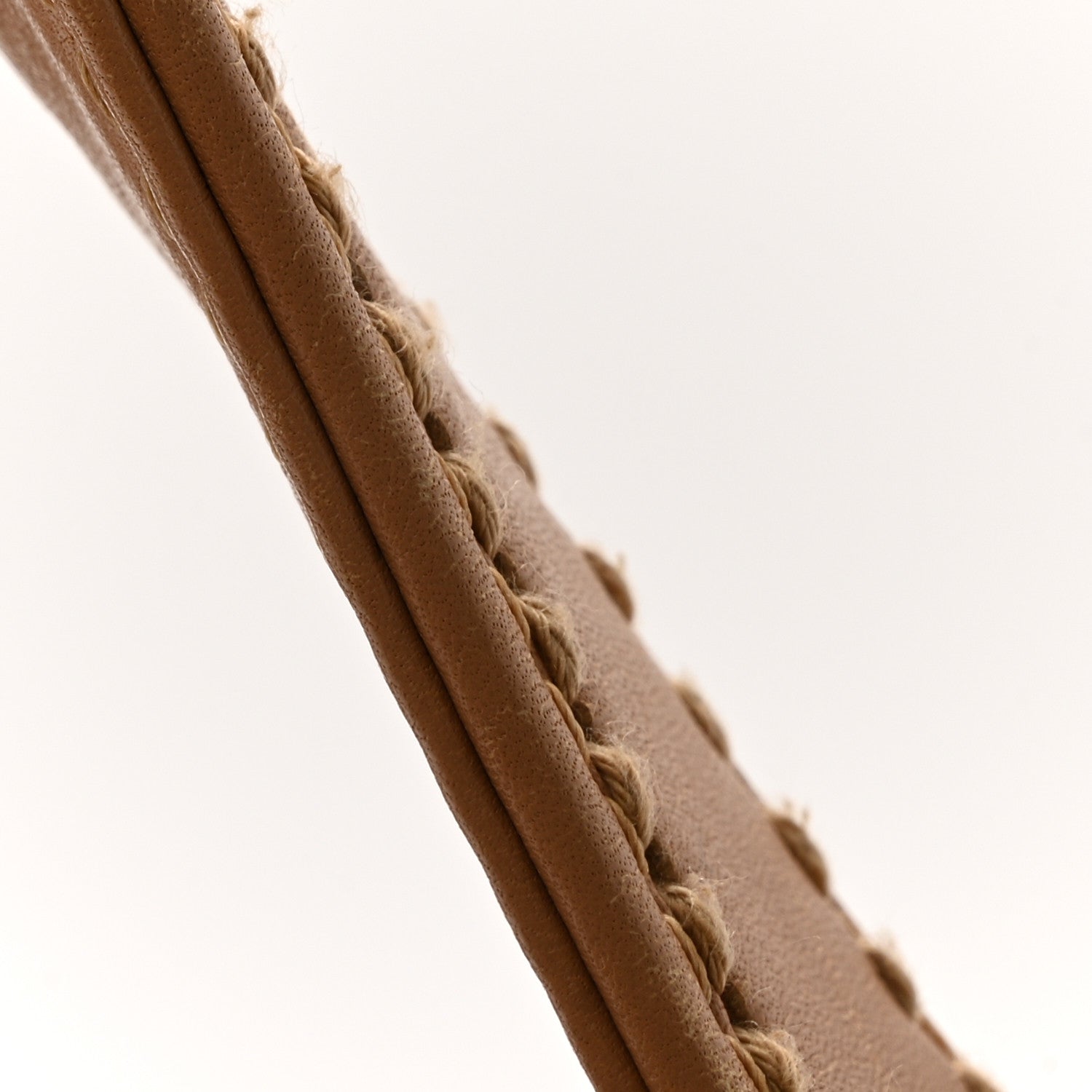 Calfskin Contrast Stitch Surpique Bowler Beige