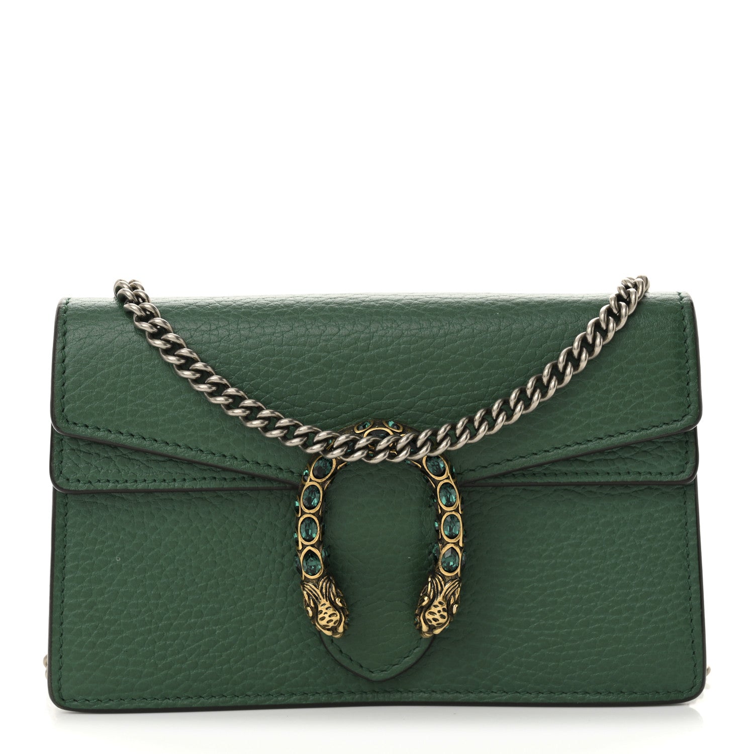 Dollar Calfskin Crystal Super Mini Dionysus Shoulder Bag Emerald