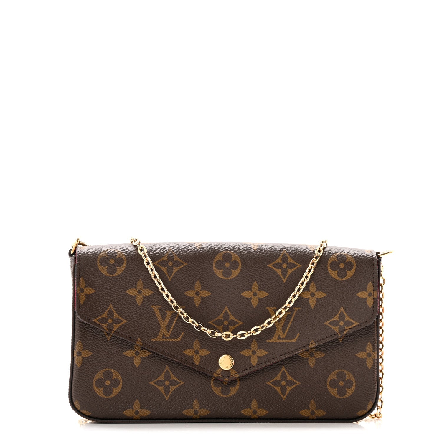 Monogram Pochette Felicie Chain Wallet Fuchsia