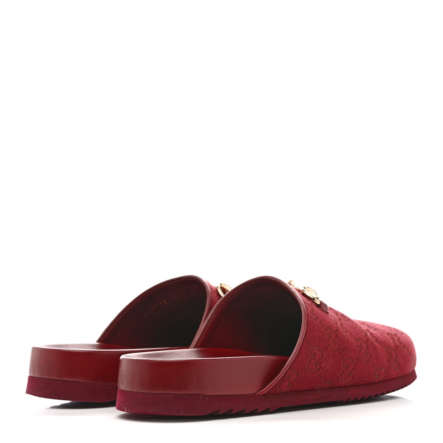 GG Supreme Monogram Womens Horsebit Slippers 41 Rosso Ancora
