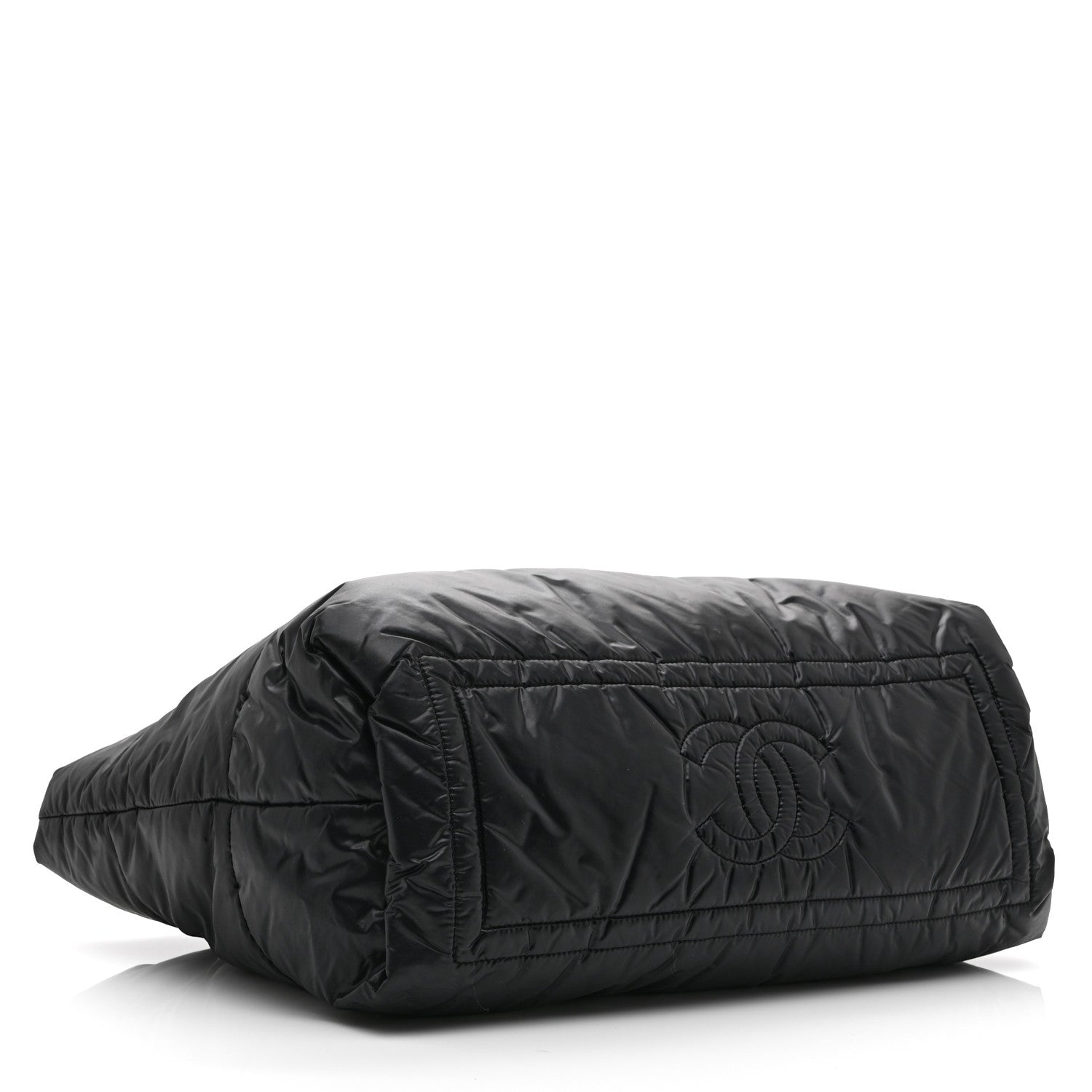 Lambskin Quilted Large Coco Cocoon Reversible Tote Black