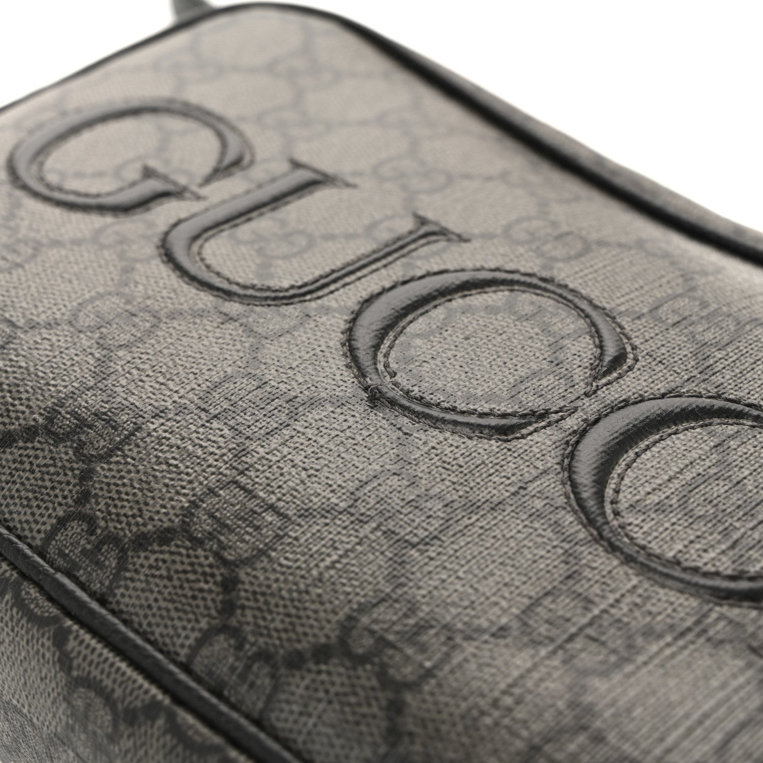 GG Supreme Monogram Mini Shoulder Bag Grey Black