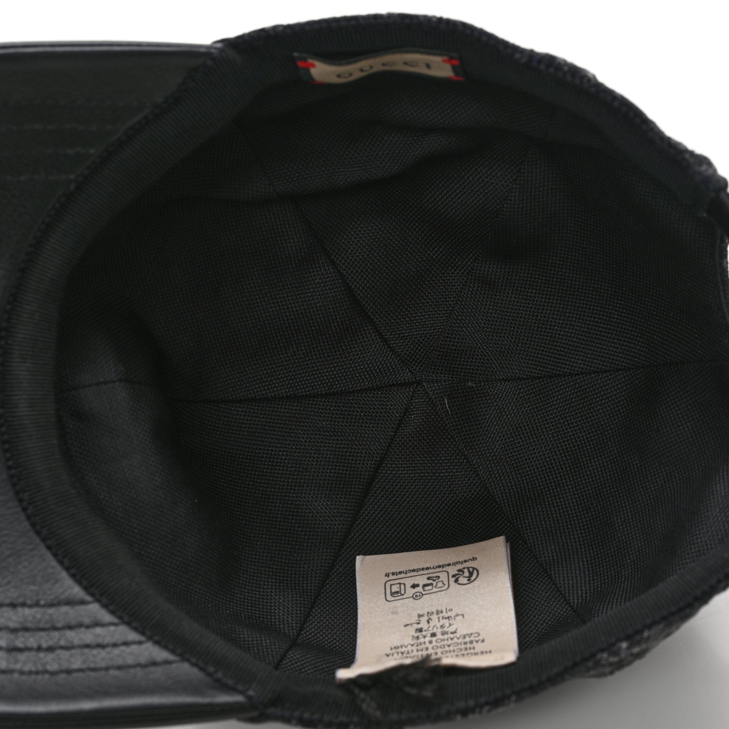 Denim Calfskin GG Monogram Baseball Hat M Black Grey