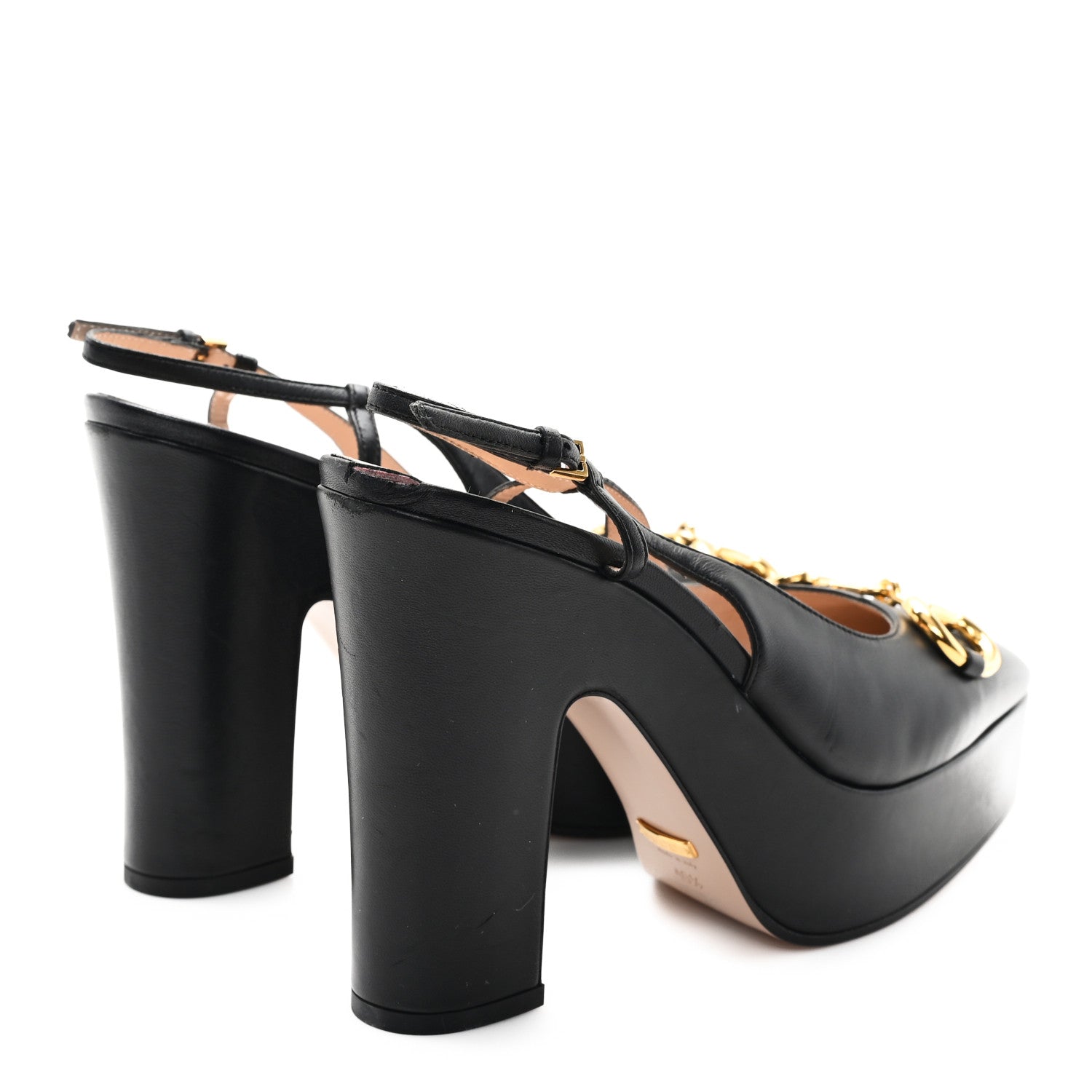 Nappa Horsebit Platform 35/120mm Slingback Pumps 40.5 Black