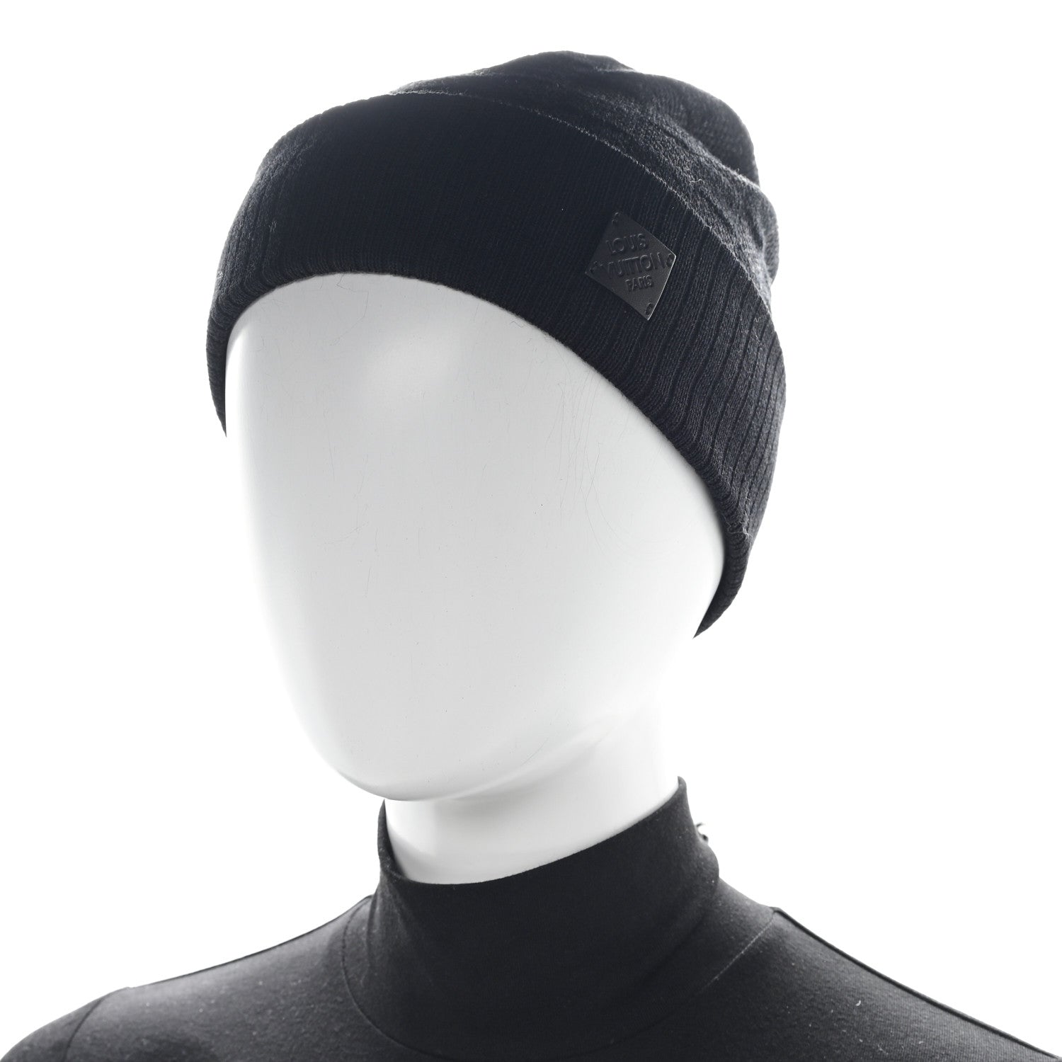 Wool Damier Neo Petit Beanie Hat S Anthracite