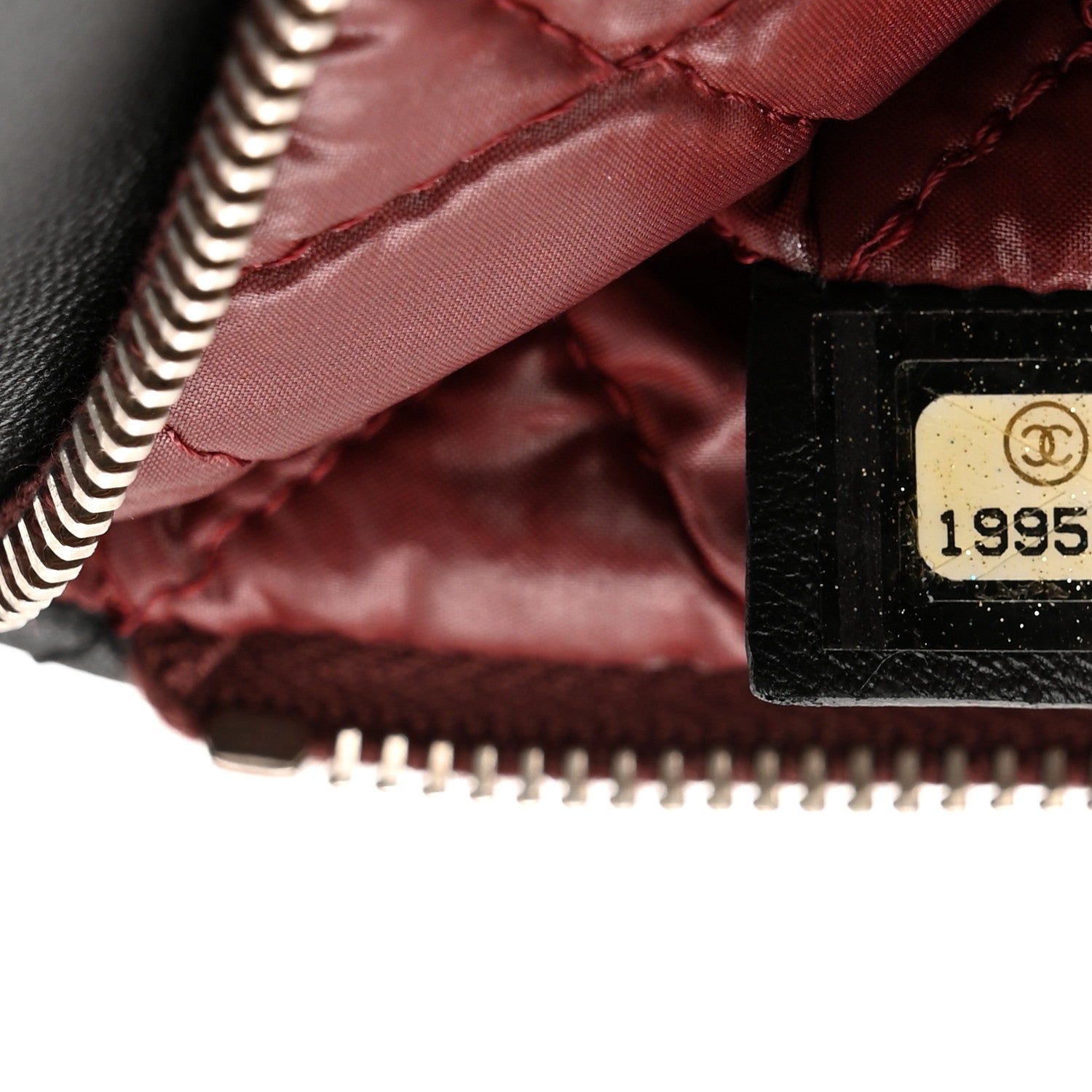 Lambskin Quilted CC Beauty Clutch Black
