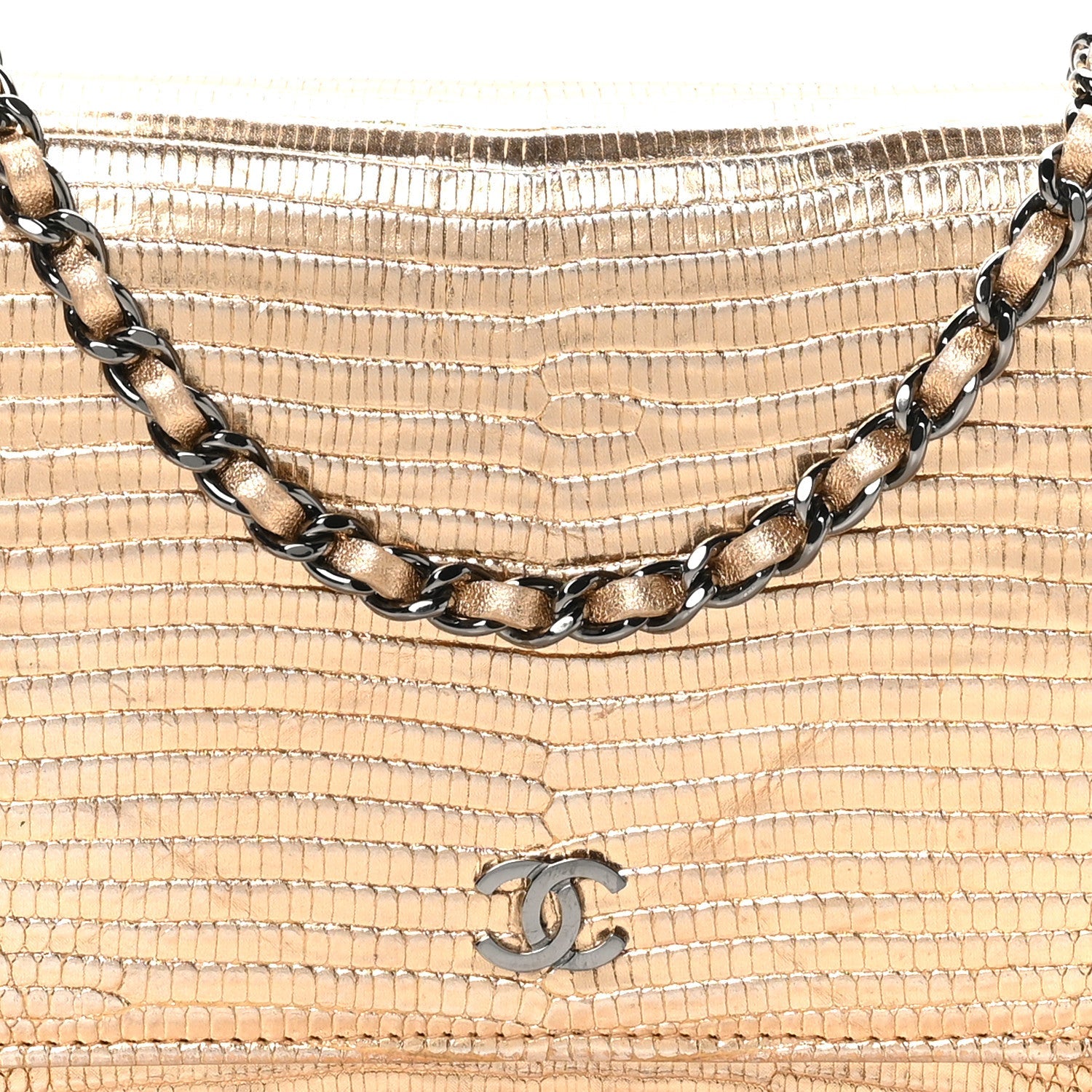 Metallic Lizard Wallet on Chain WOC Gold
