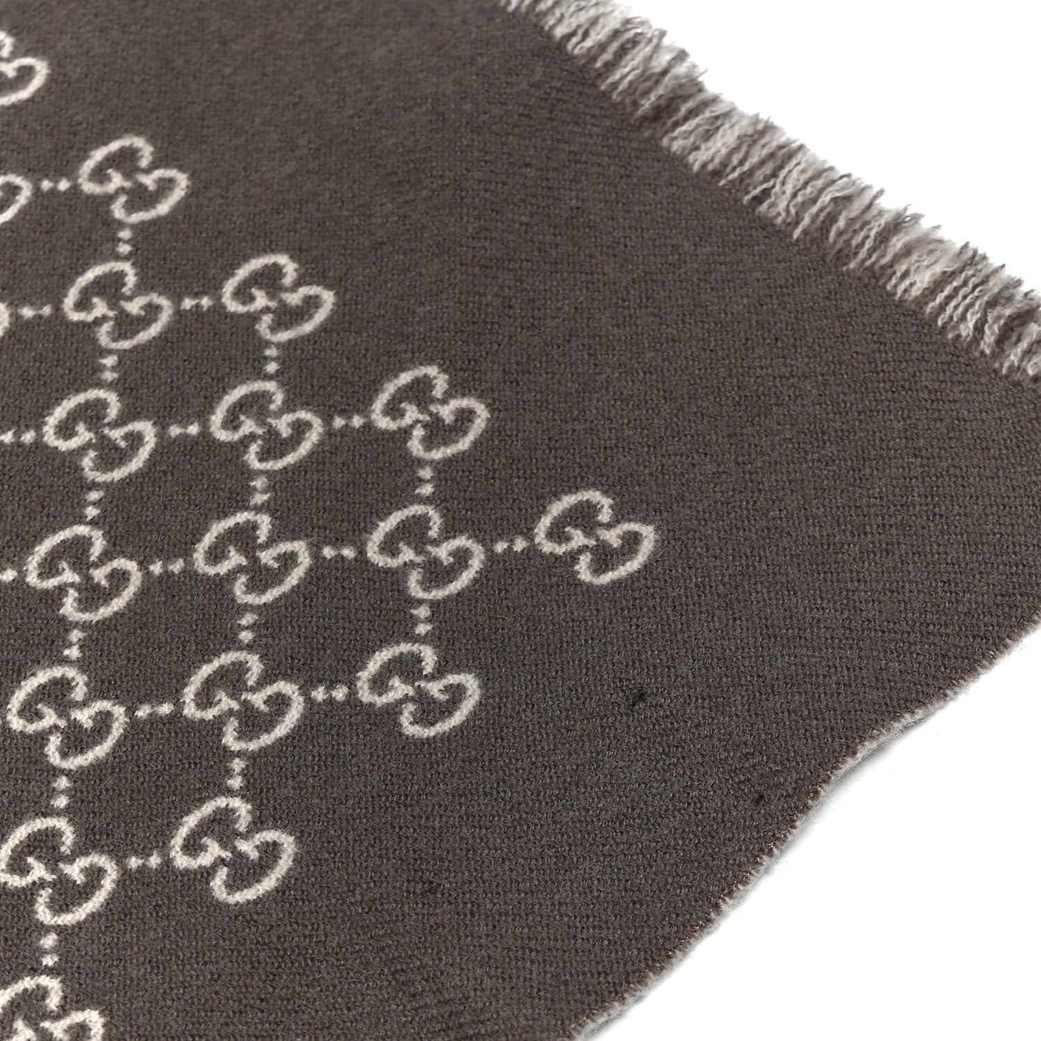 Wool GG Monogram Scarf Brown