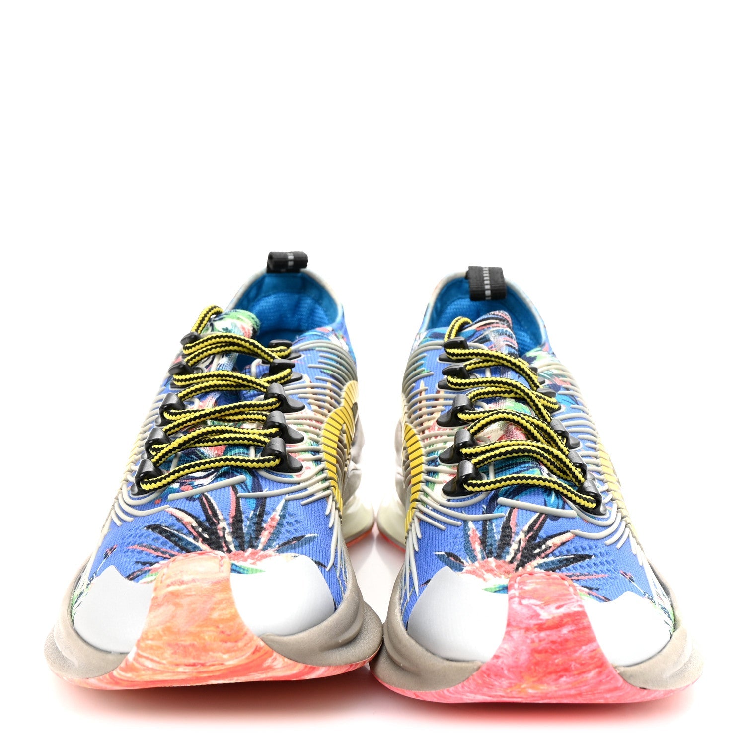 Technical Knit Fabric Waves Mens Gucci Run Sneakers 7.5 Multicolor