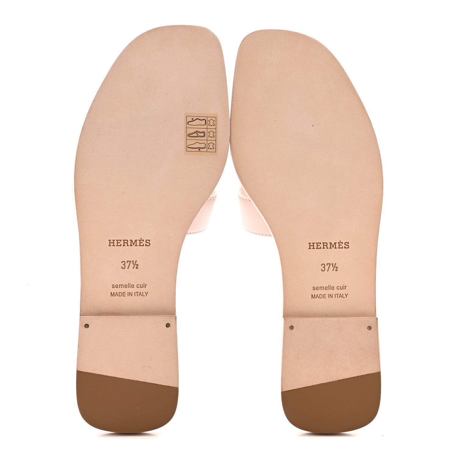 Box Calfskin Oran Sandals 37.5 Rose Pale