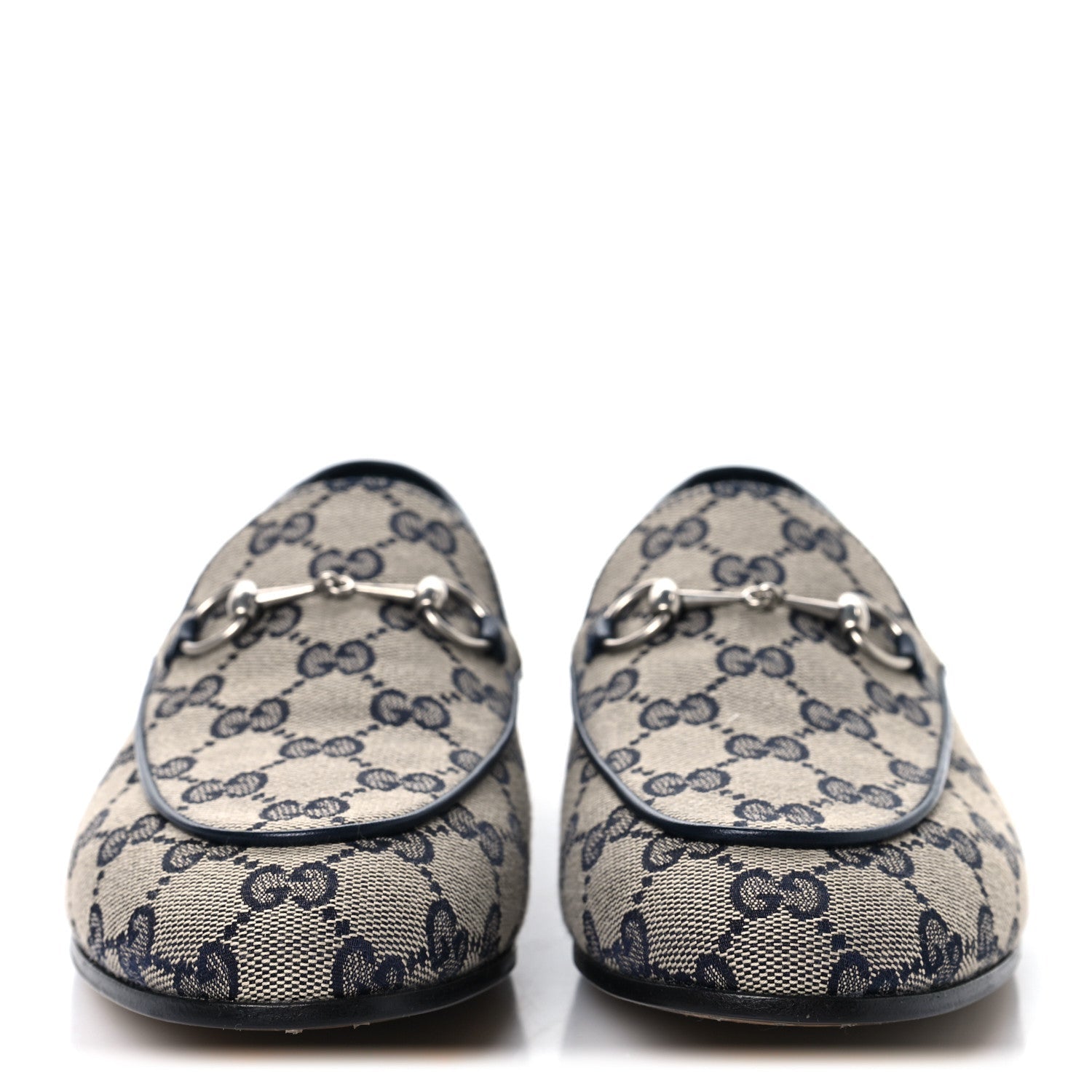 Monogram Malaga Kid Horsebit Womens Jordaan Loafers 40.5 Beige Blue