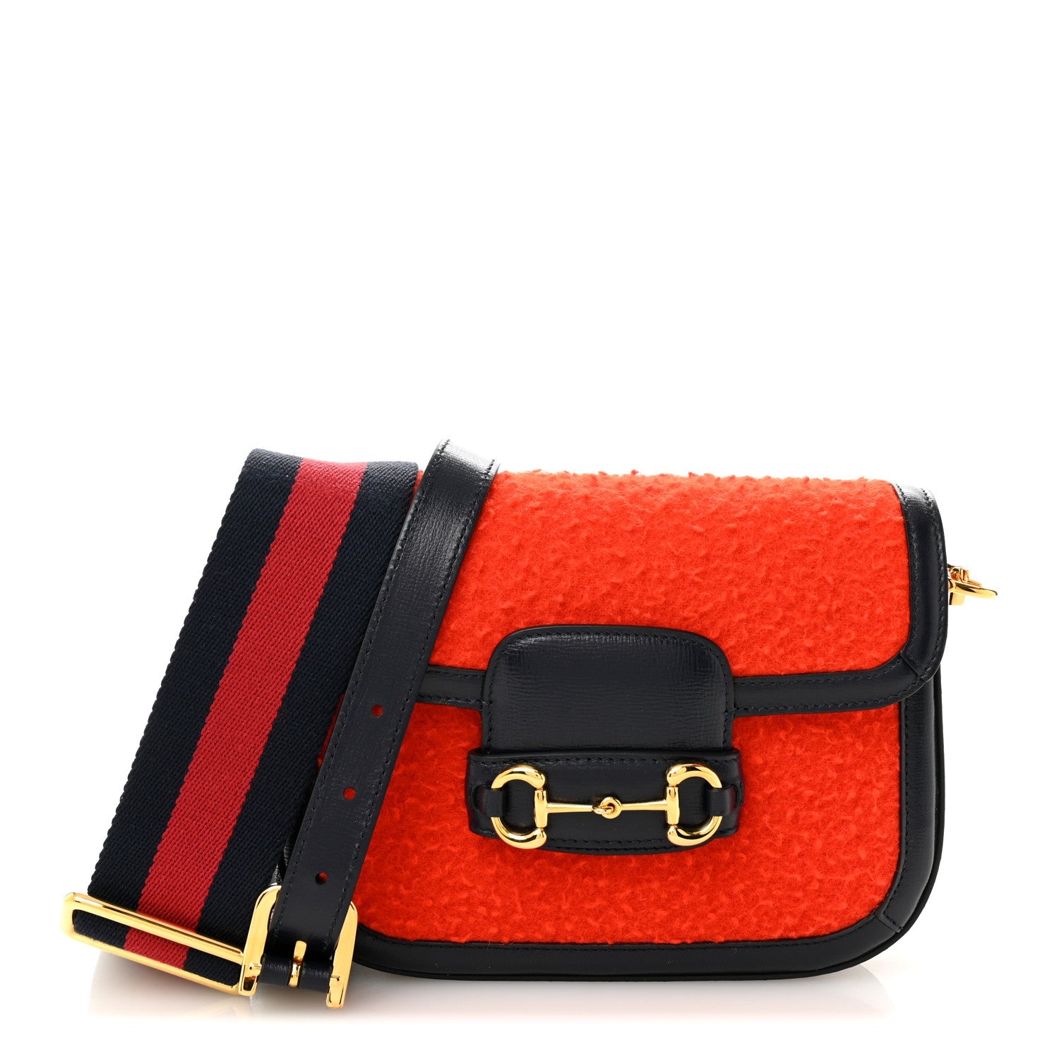 Casy Wool Azalea Calfskin Mini Horsebit 1955 Shoulder Bag Bitter Sweet Blue