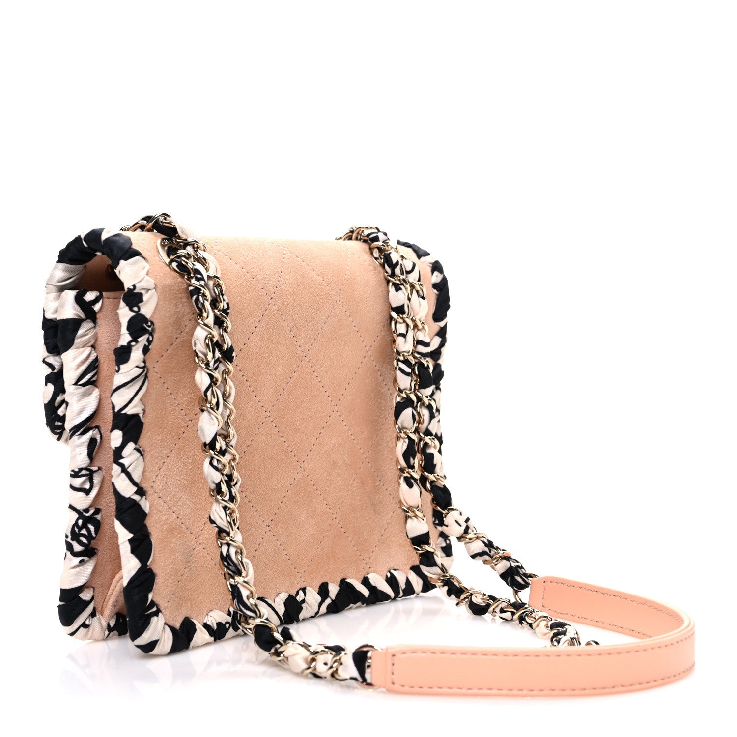 Suede Calfskin Braided Mini My Own Frame Flap Beige