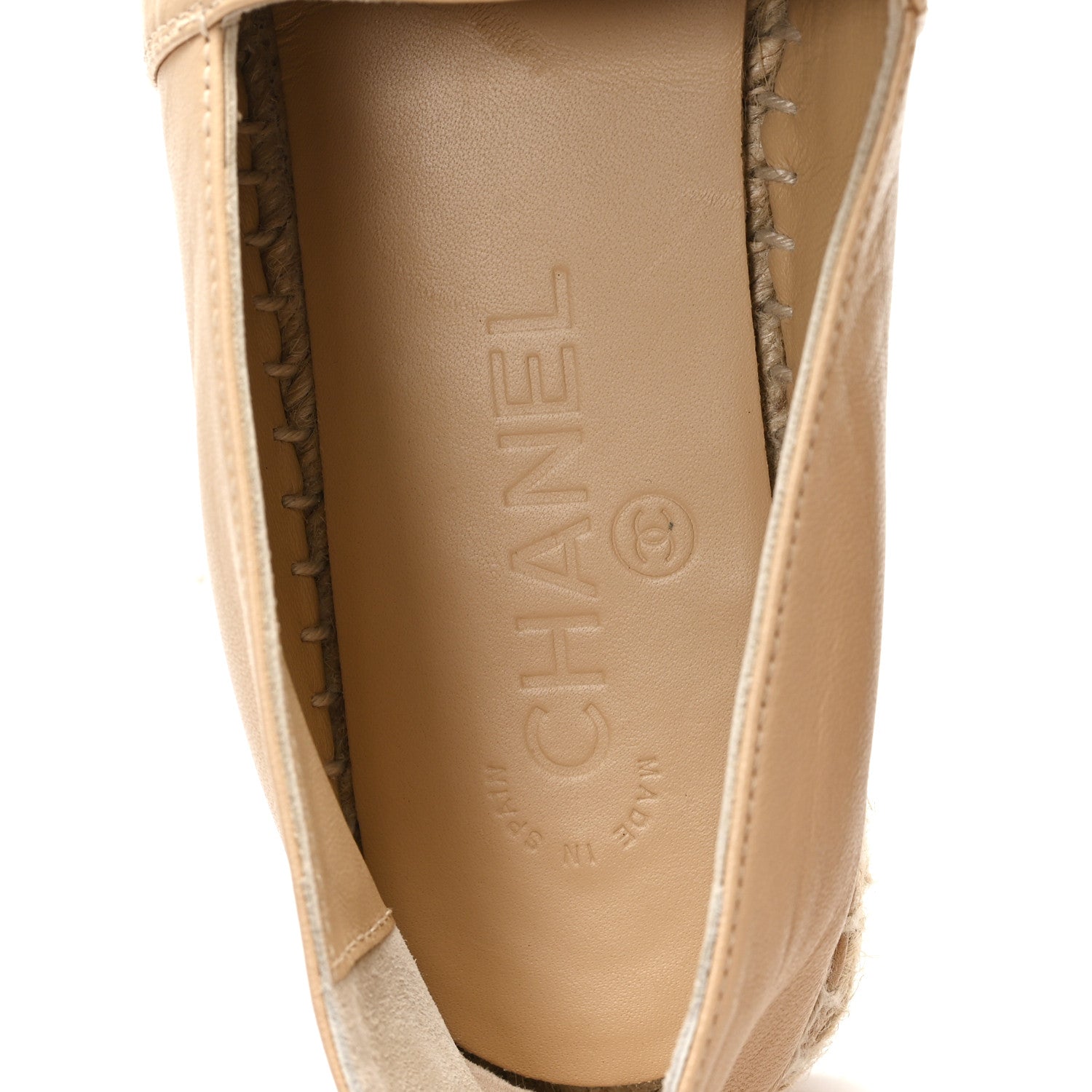 Lambskin CC Espadrilles 39 Beige Black
