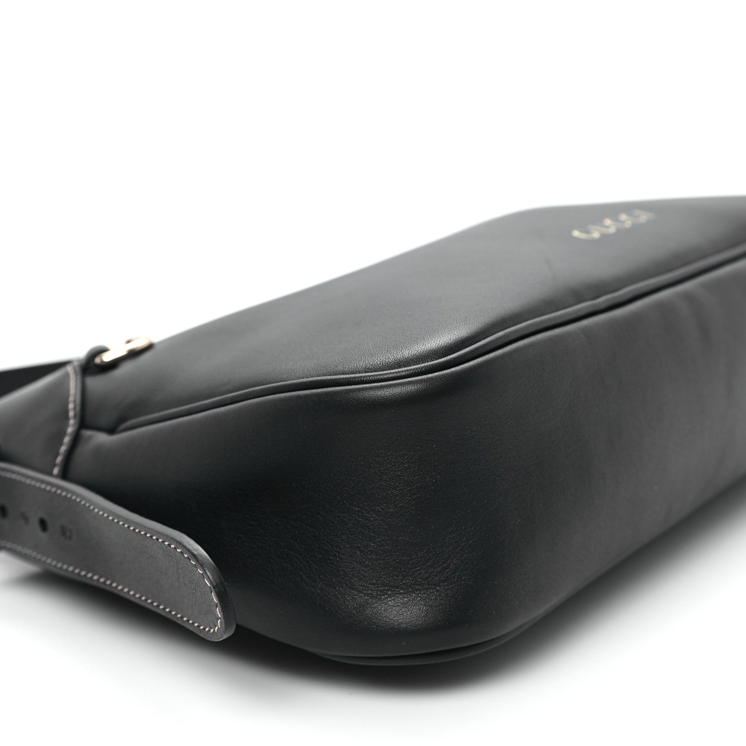 Calfskin Medium Emblem Shoulder Bag Black