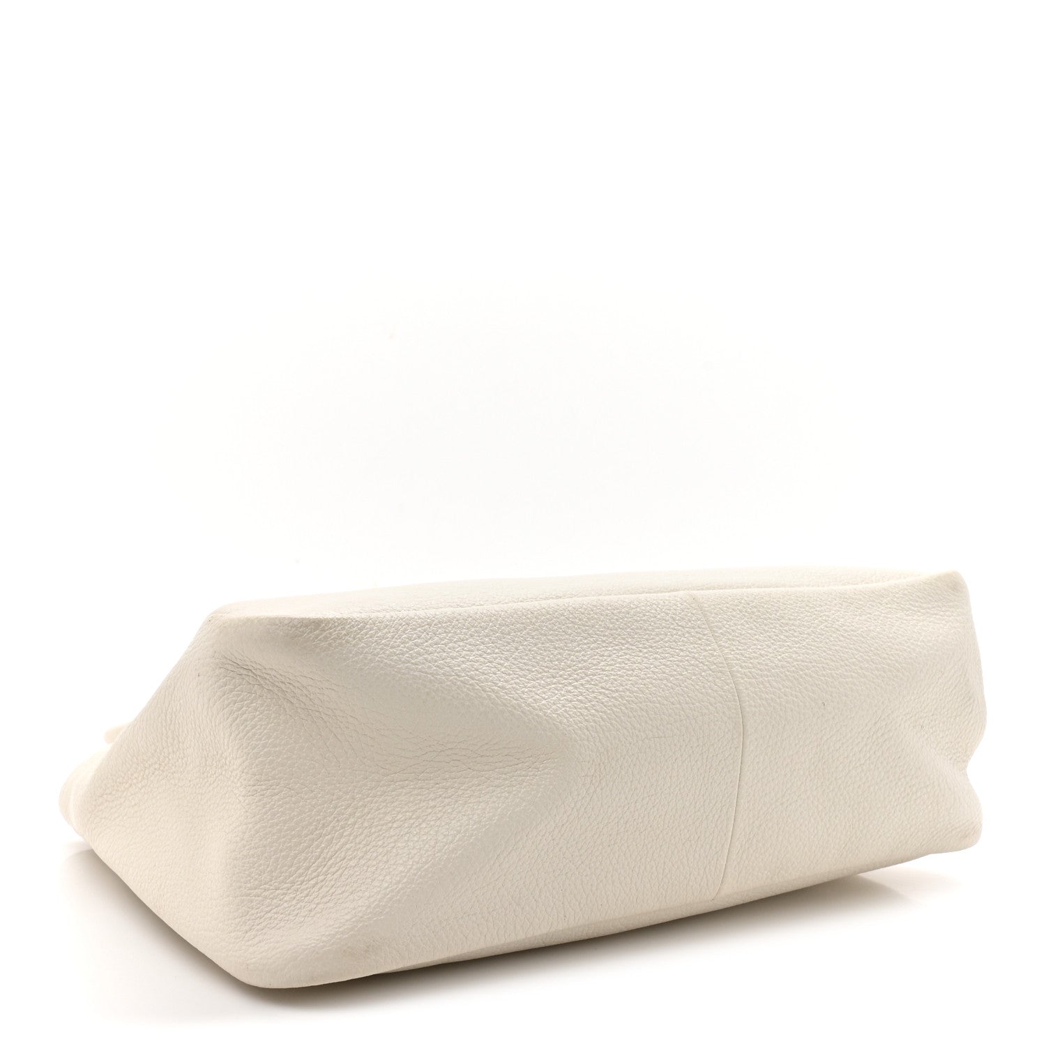 Vitello Daino Soft Medium Zippered Top Handle Bag White