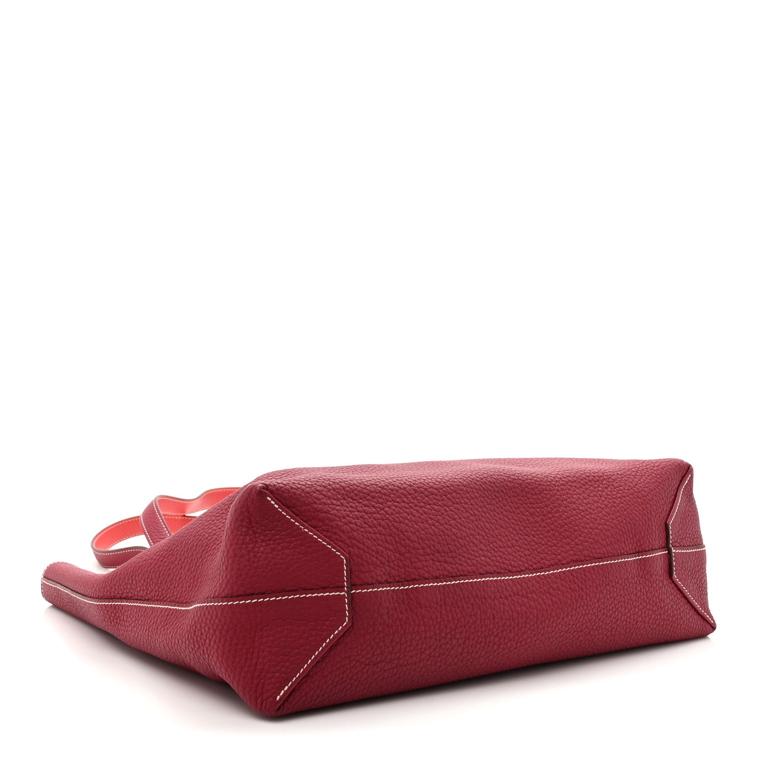 Taurillon Clemence Double Sens 36 Reversible Tote Rubis Bougainvillea