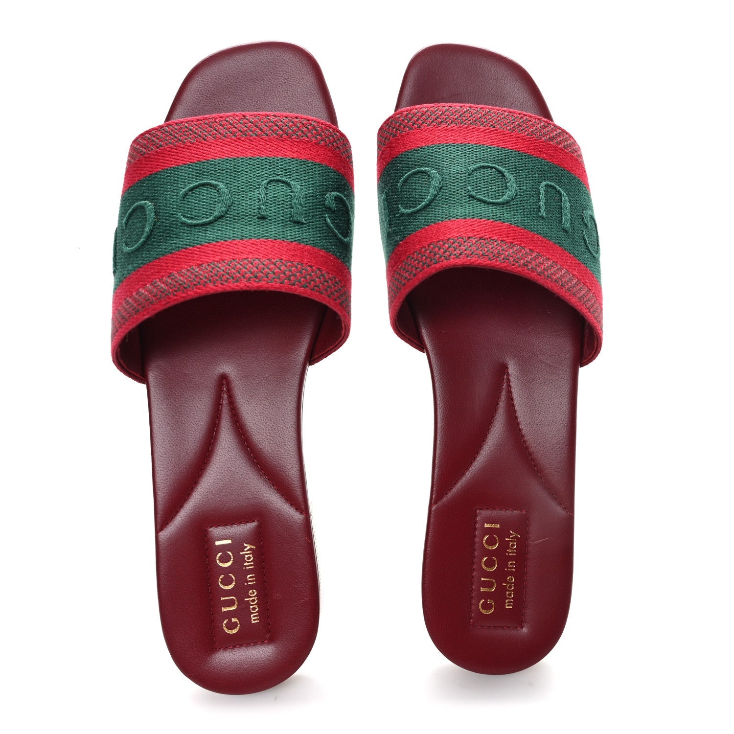 Canvas Web Womens Slide Sandals 38.5 Red Bordeaux
