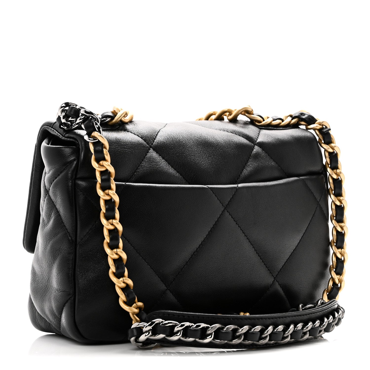 Lambskin Quilted Medium Chanel 19 Flap Black