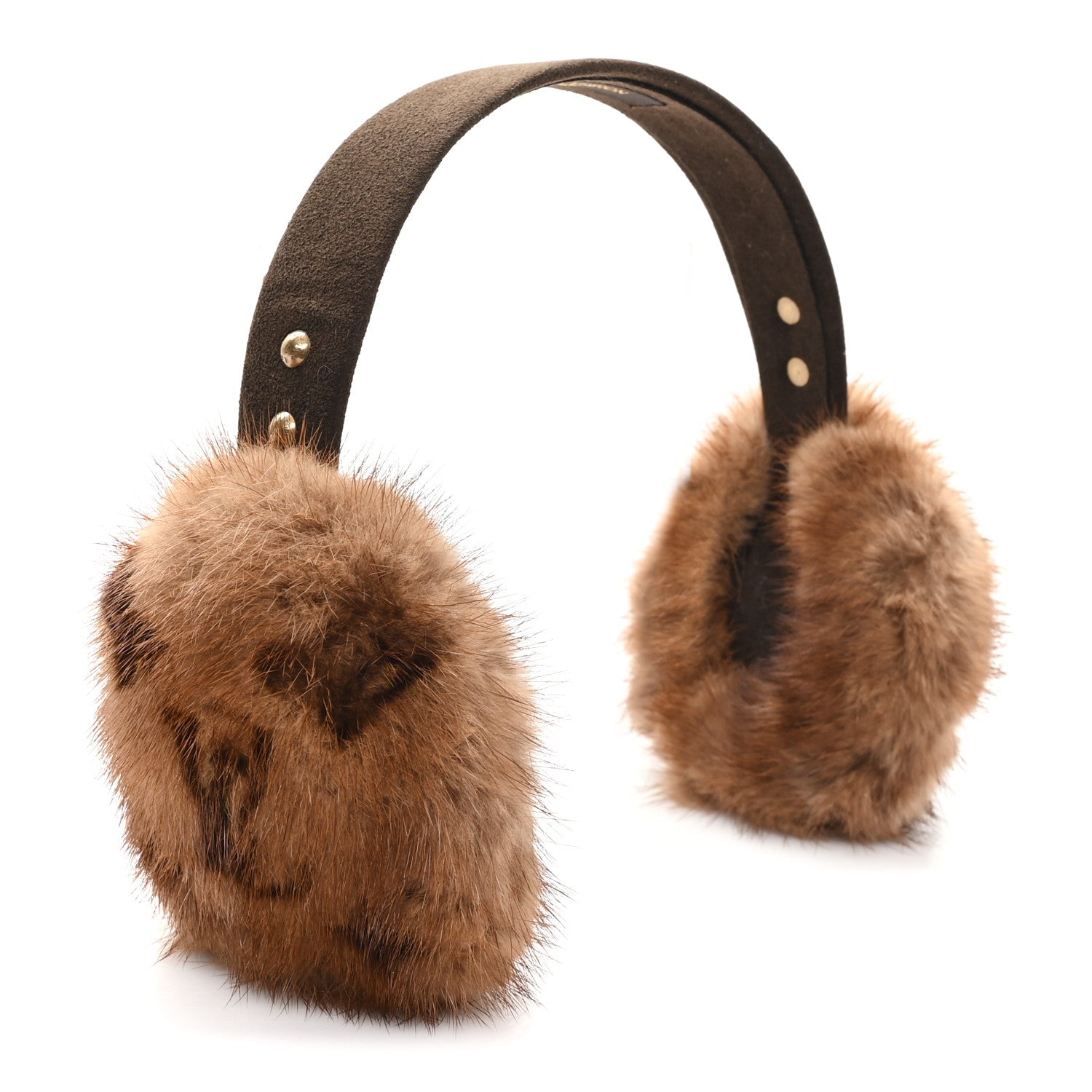 Mink Monogram Earmuffs Brown