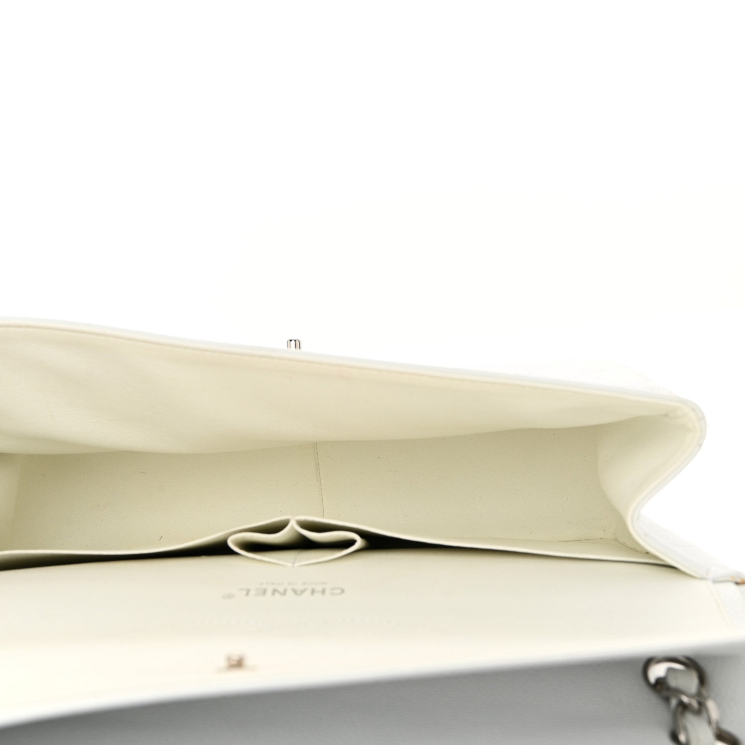 Caviar Quilted Jumbo Double Flap White