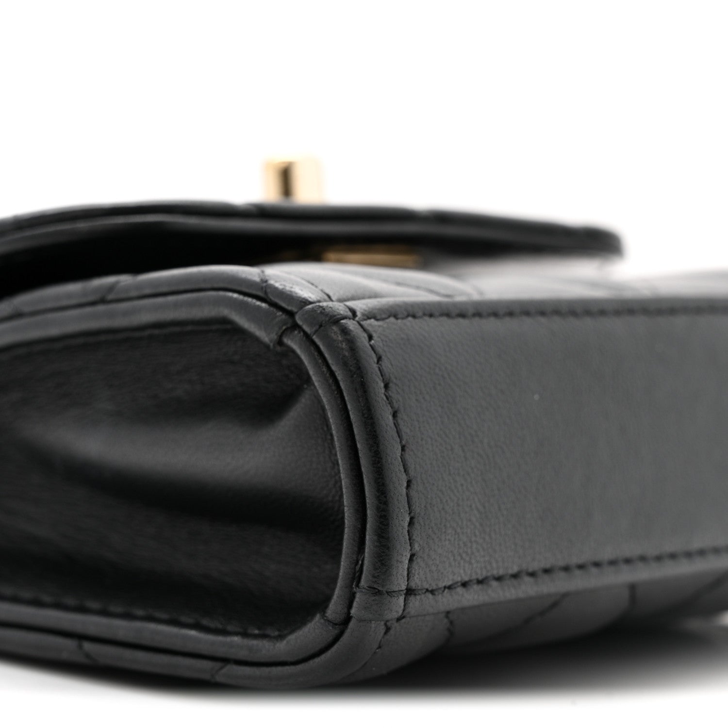 Lambskin Quilted Mini Trendy CC Clutch With Chain Black
