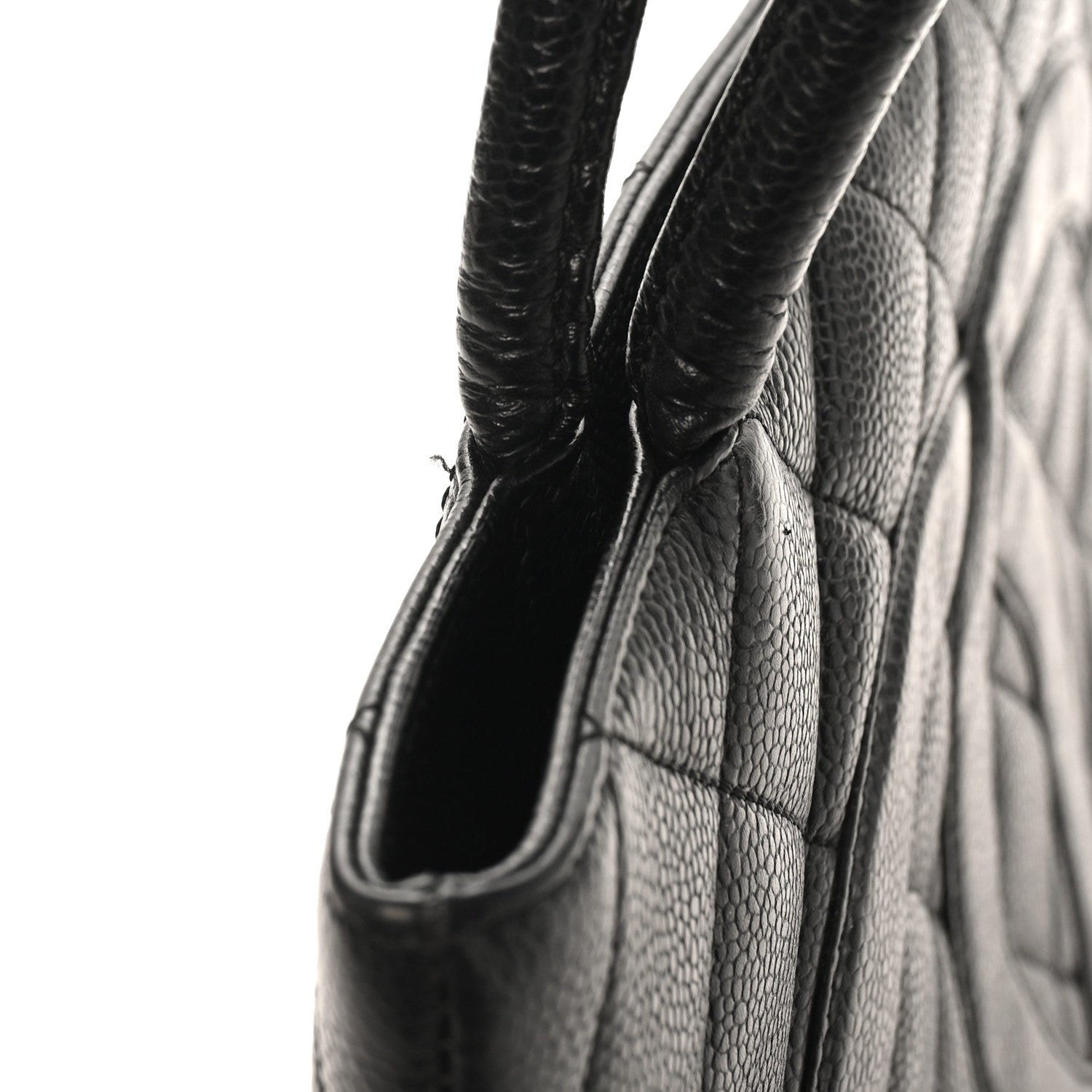 Caviar Quilted Medallion Tote Black
