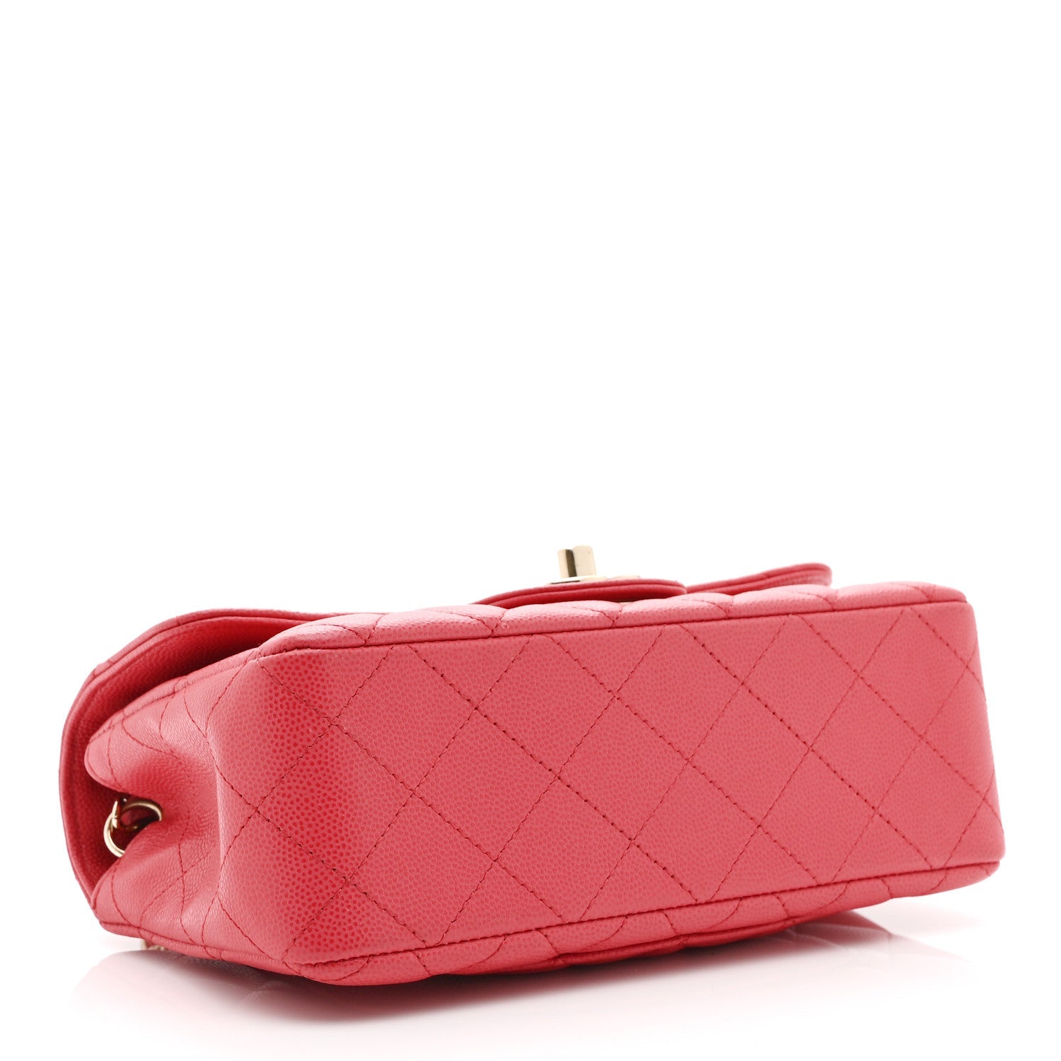 Caviar Quilted Mini Rectangular Flap Dark Pink