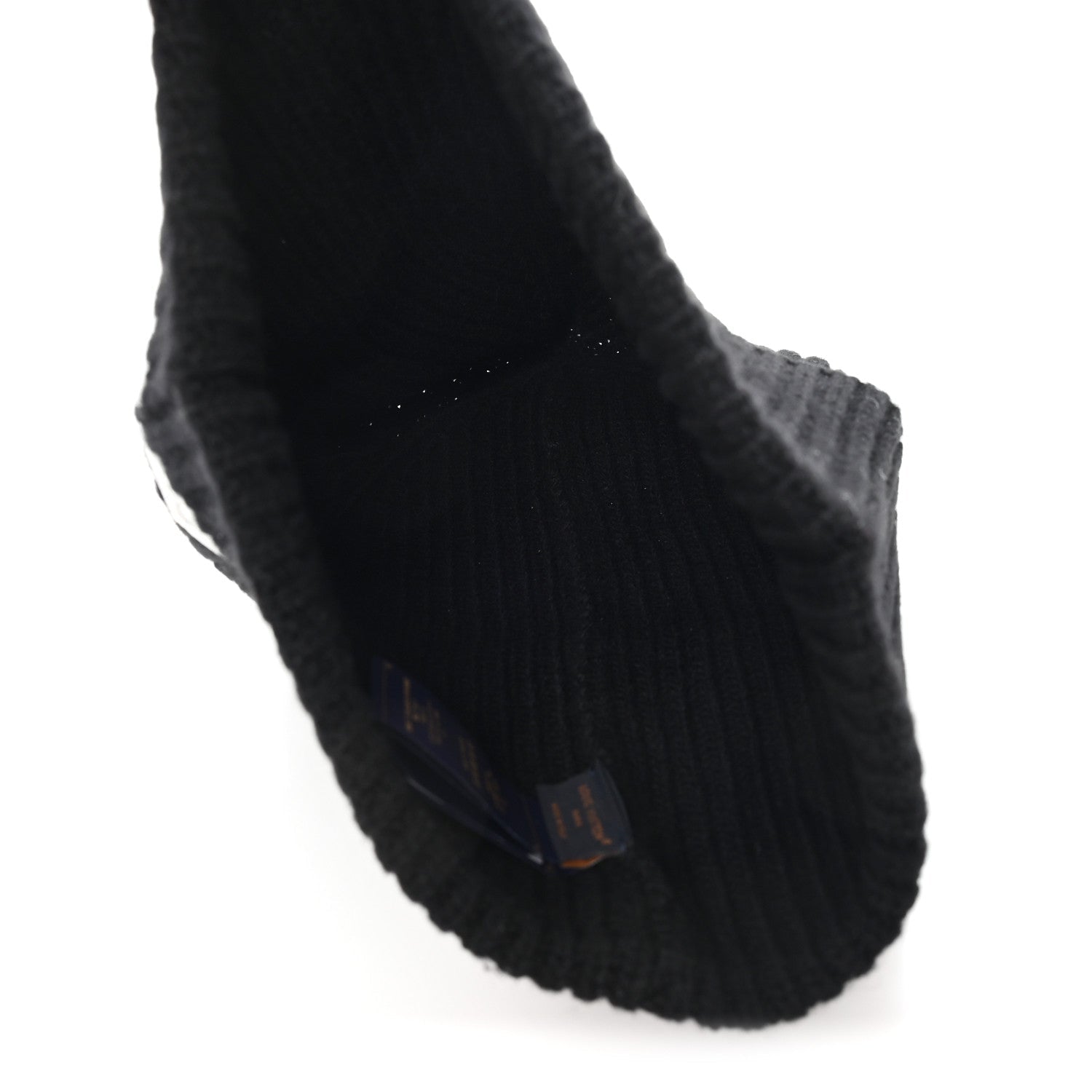 Wool LV Headline Beanie Hat Black
