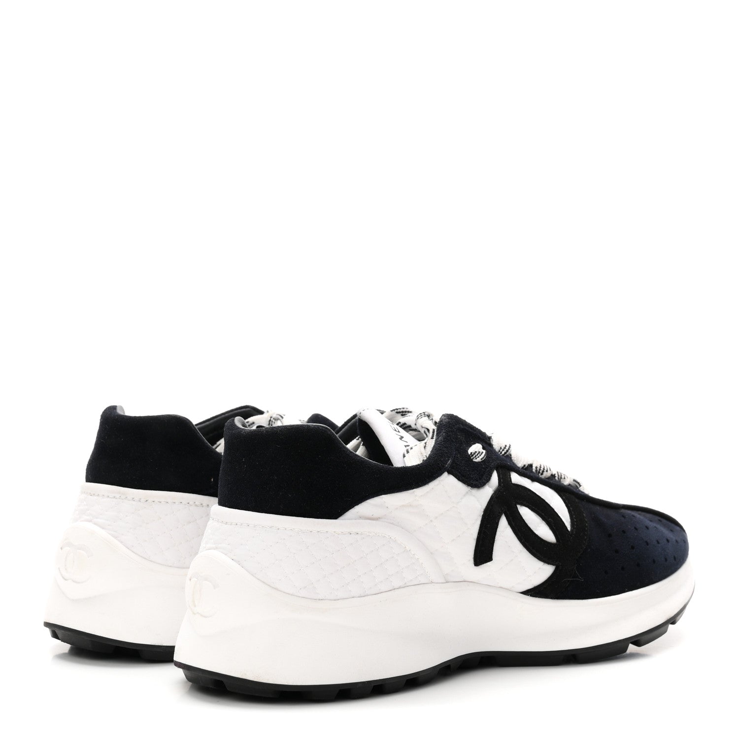 Fabric Suede Kidskin CC Sneakers 41 Dark Navy White