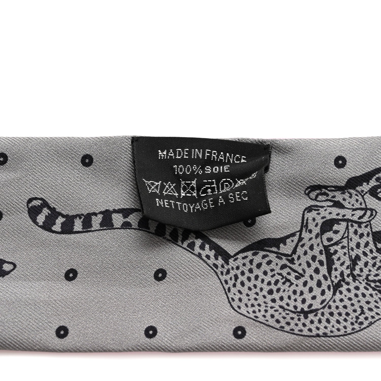 Silk Guepards Bandana Twilly Rose Gris Bleu