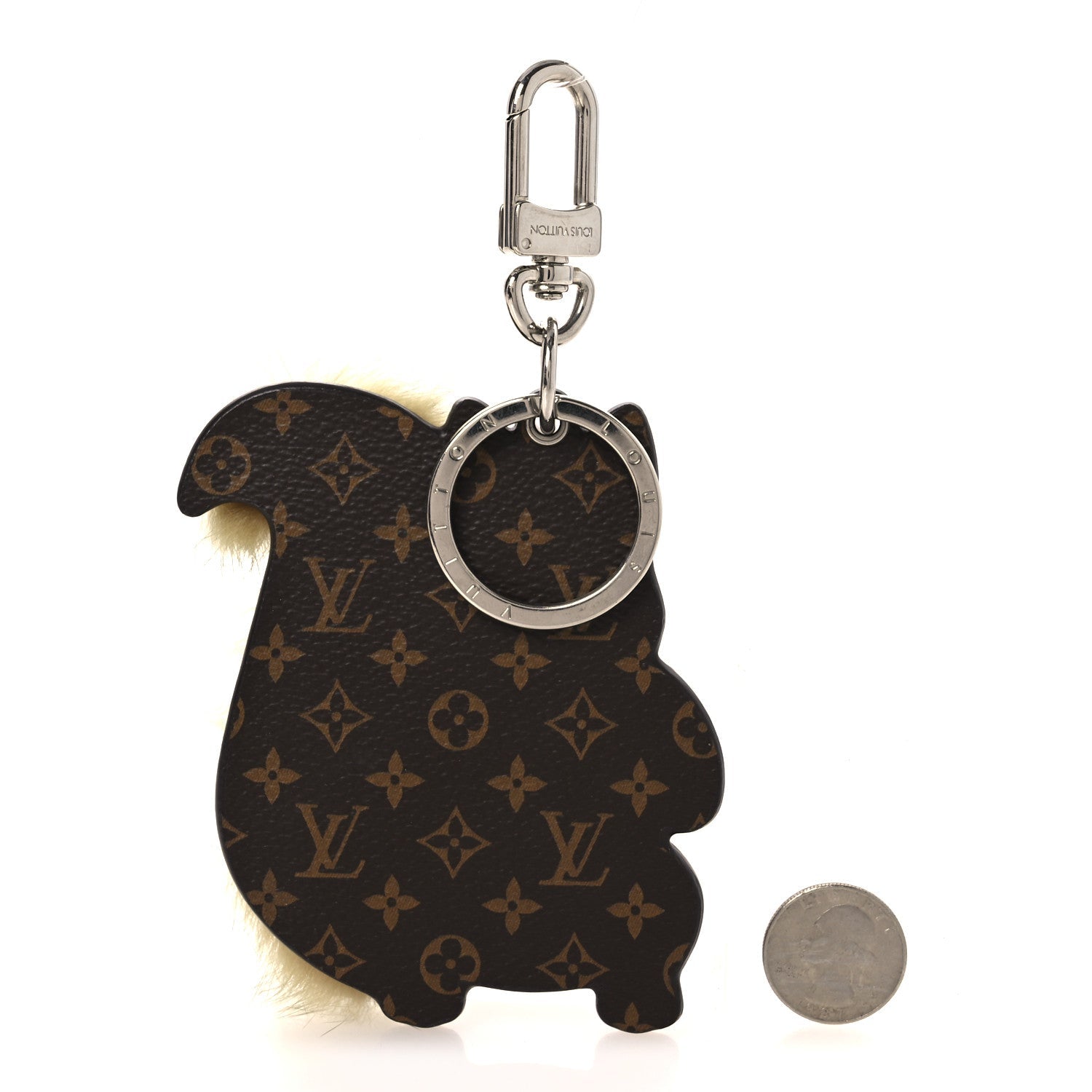 Mink Fur Squirrel Bag Charm Key Holder